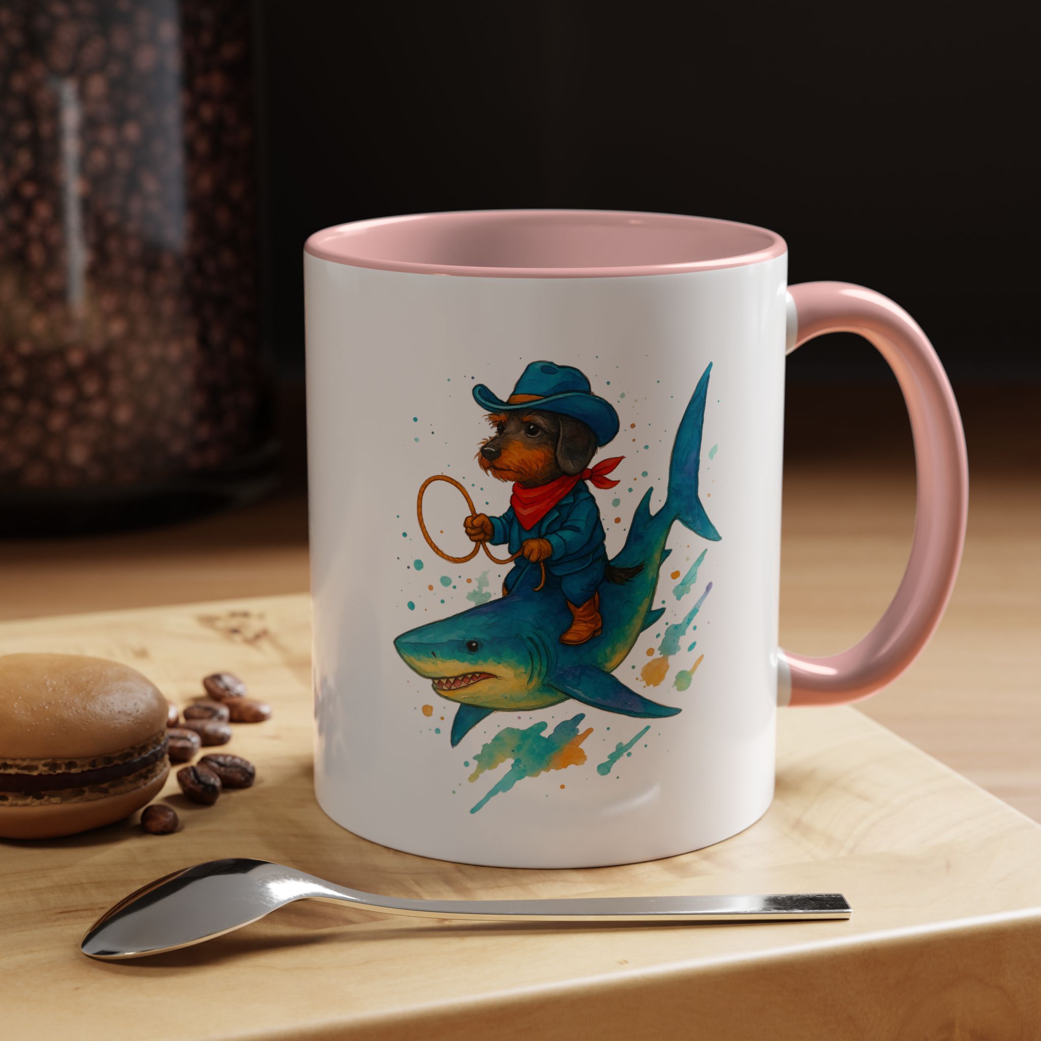 Funny Mug coffee lover Cowboy gift for him tea cup unique riding a shark mug office accessory shark design cowboy - Image 15