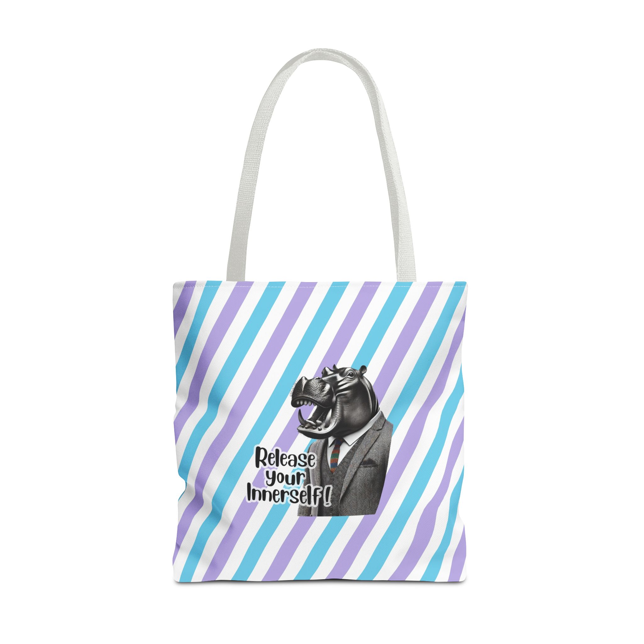 Canvas tote bag motivational vintage bag hippopotamus design funny tote bag for self confidence cute tote bag - Image 17