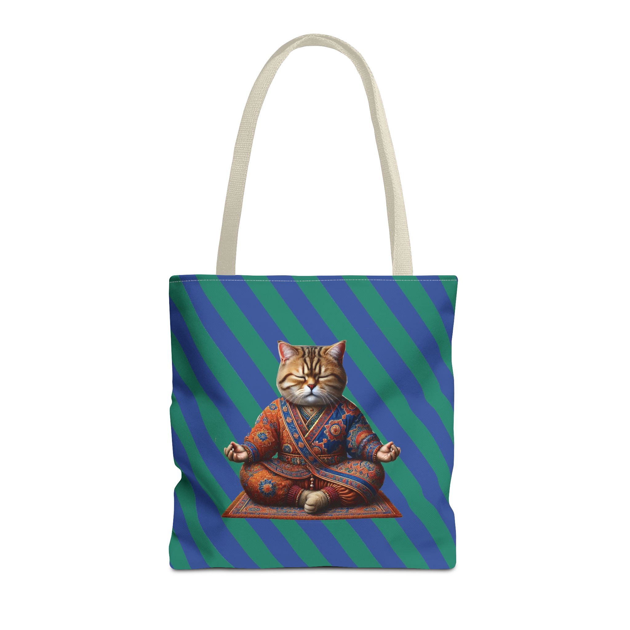 Canvas Tote bag Cat meditation handbag yoga bag vintage buddha mindfulness purse – Image 21