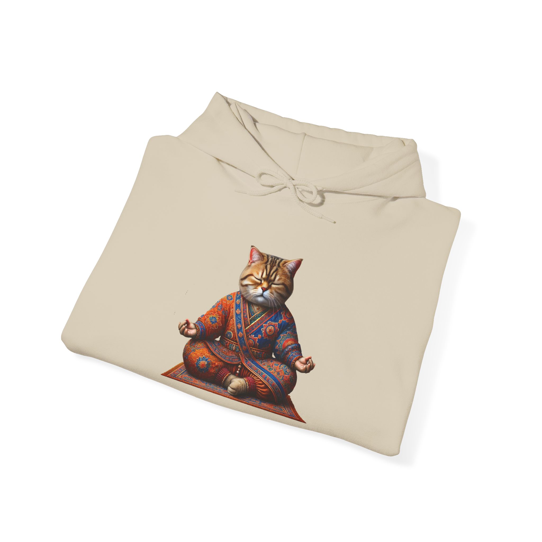 Cat Meditation Hoodie – Boho Cat Hoodie – Kitty Yoga Hoodie spiritual print - Image 9