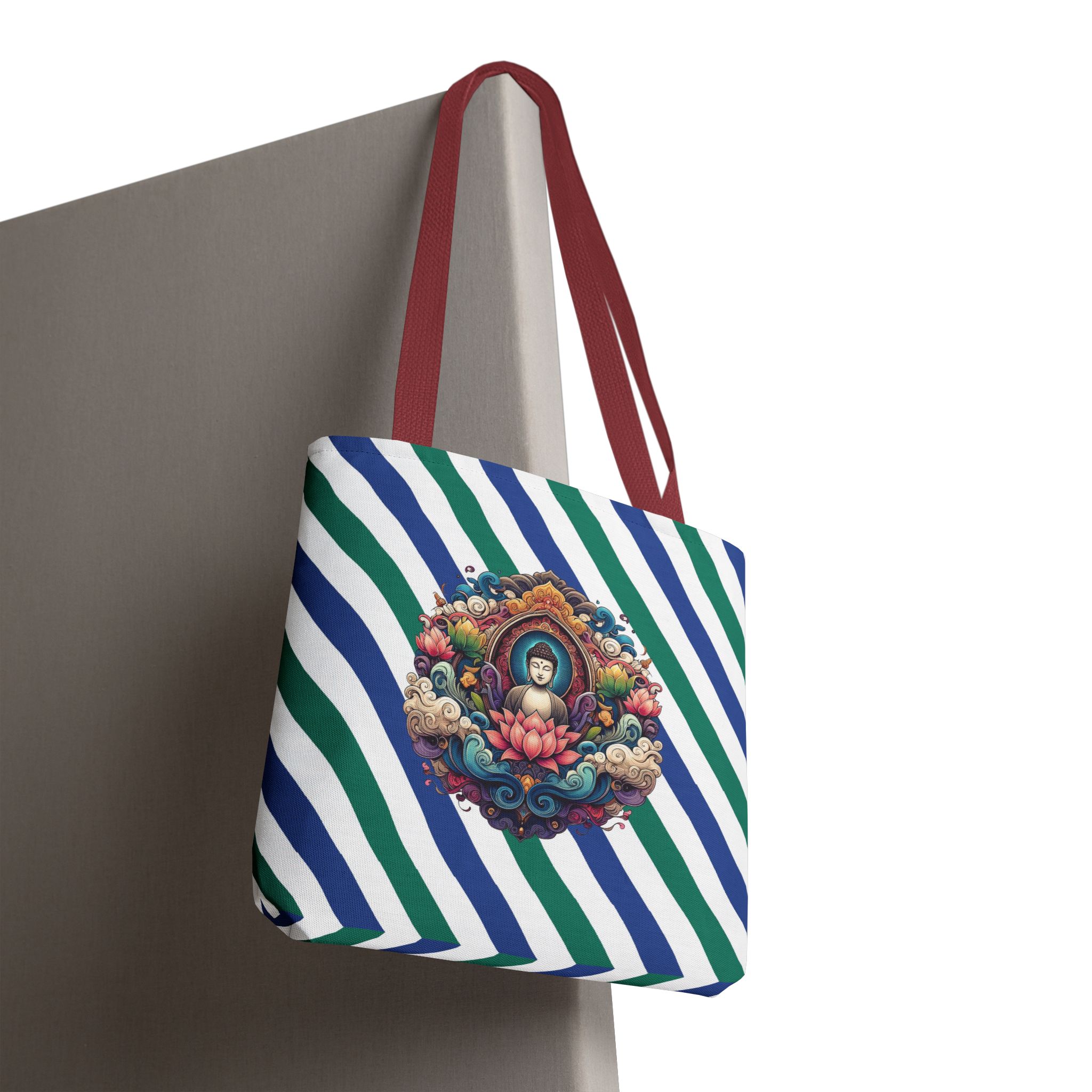 Yoga gift Canvas tote bag buddha shoulder bag meditation handbag vintage mindfulness handbag – Image 8