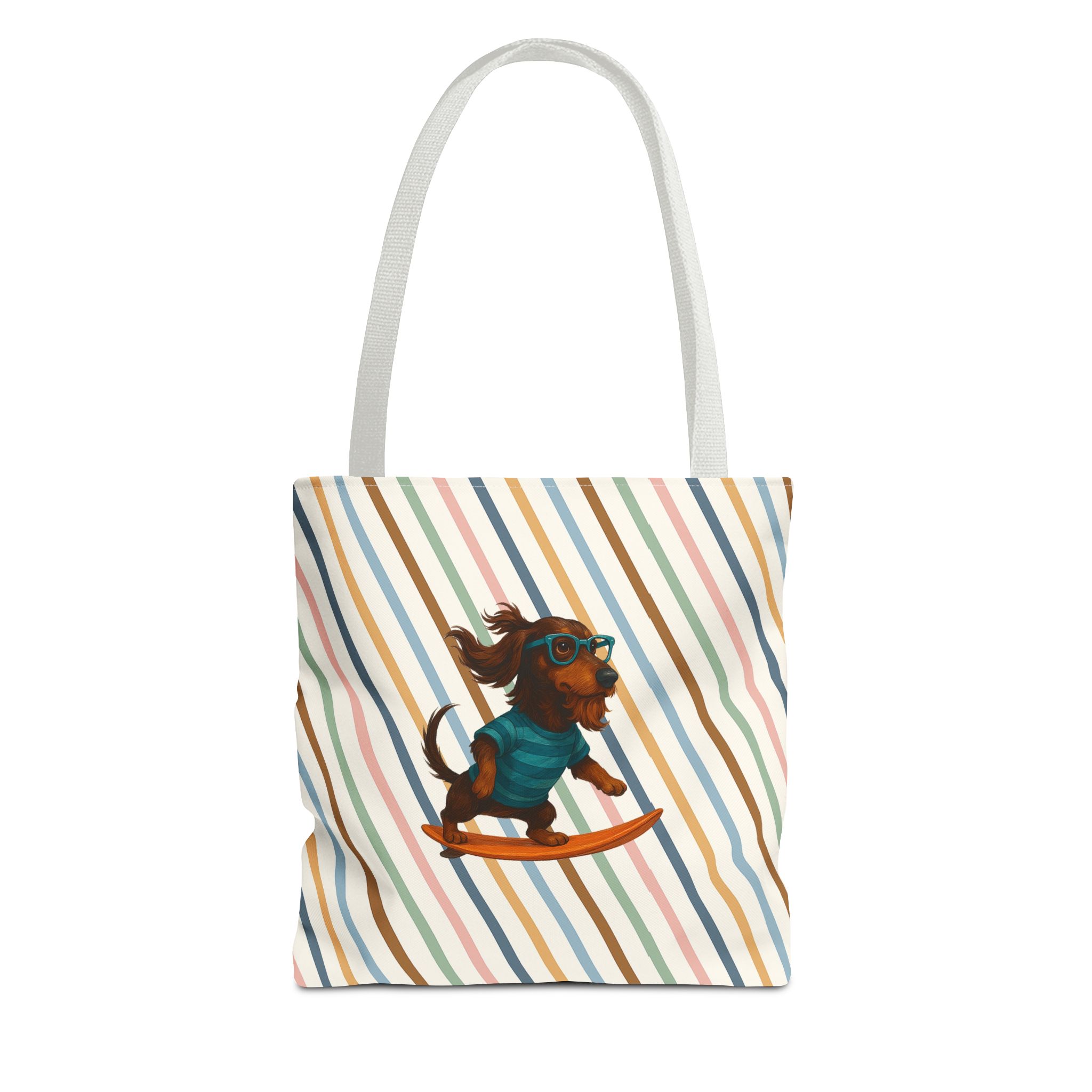 Cool canvas tote bag Dog Surfer tote bag dachshund lover gift shoulder bag surf handbag – Image 13