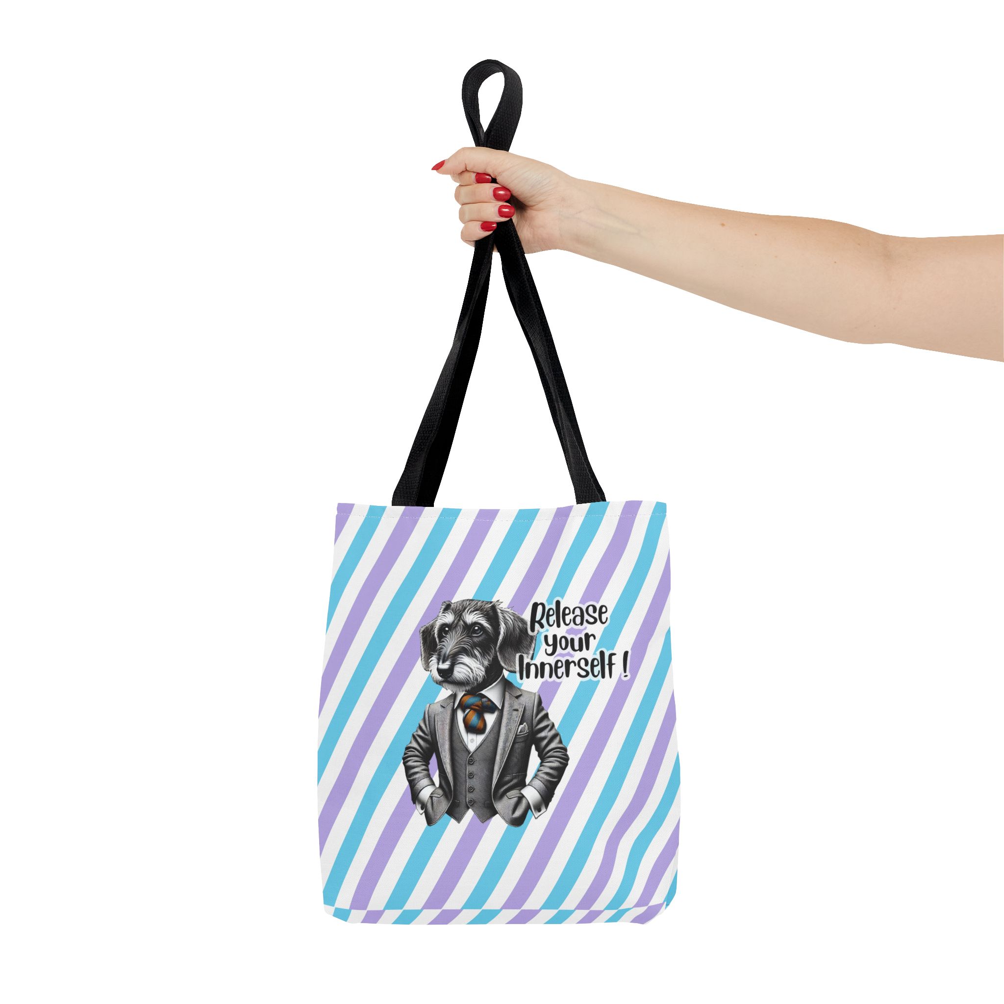 Canvas tote bag Funny tote bag Motivational vintage bag dog design cute tote bag for self confidence shoulder bag – Image 2