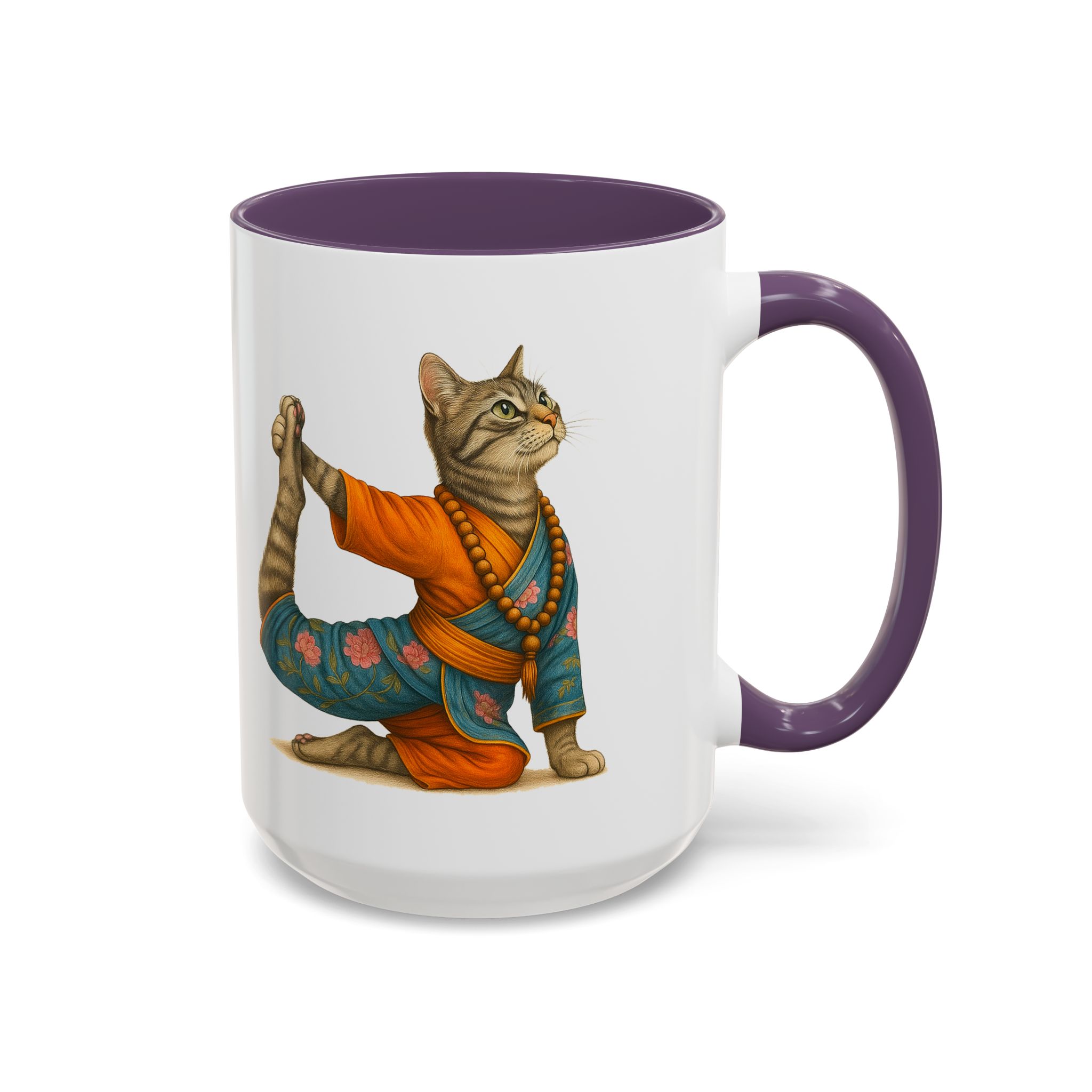 Tea mug Cat lover coffee cup cool gift for her office Mug yoga accessory kitten meditation pet mindfulness print - Image 57