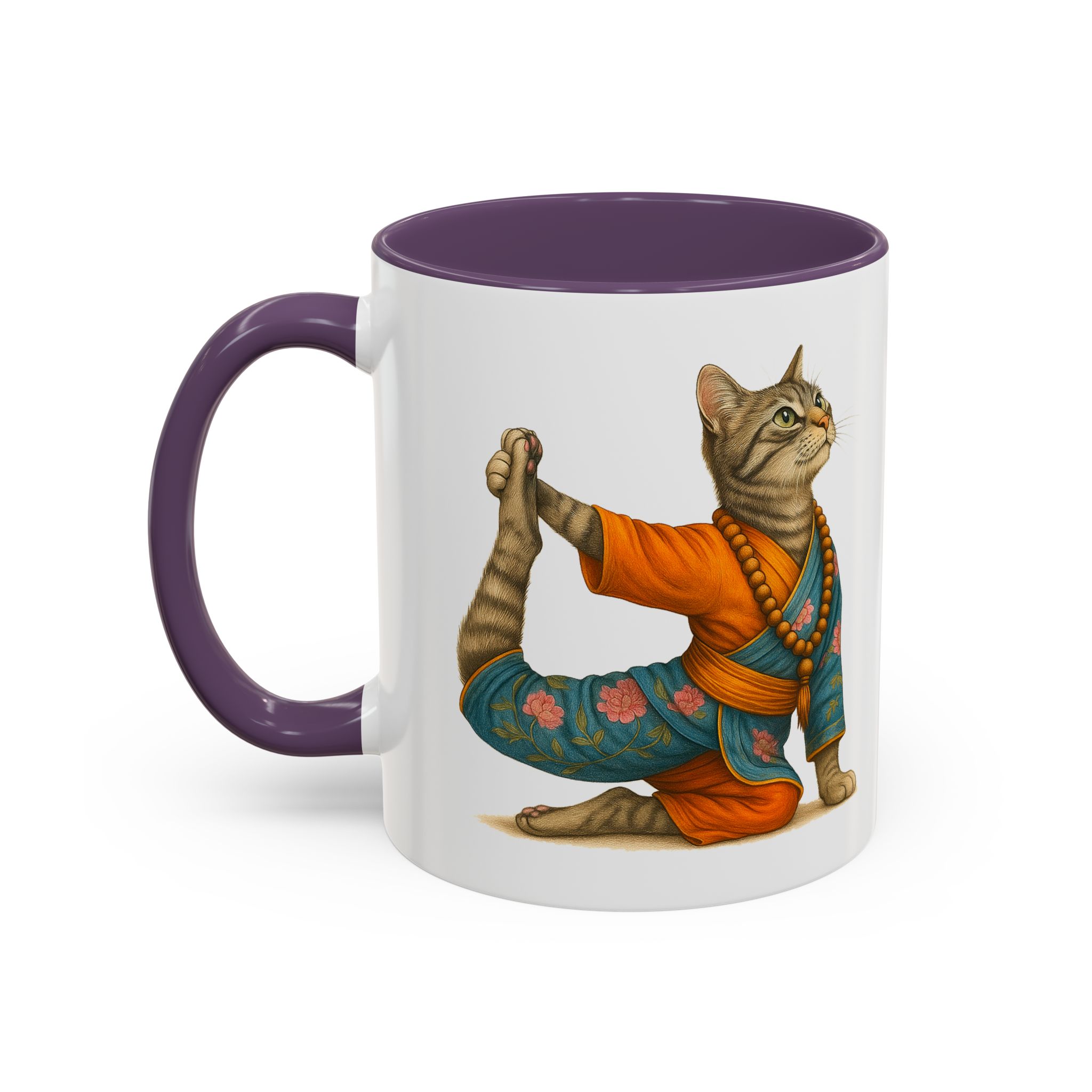 Tea mug Cat lover coffee cup cool gift for her office Mug yoga accessory kitten meditation pet mindfulness print - Image 46