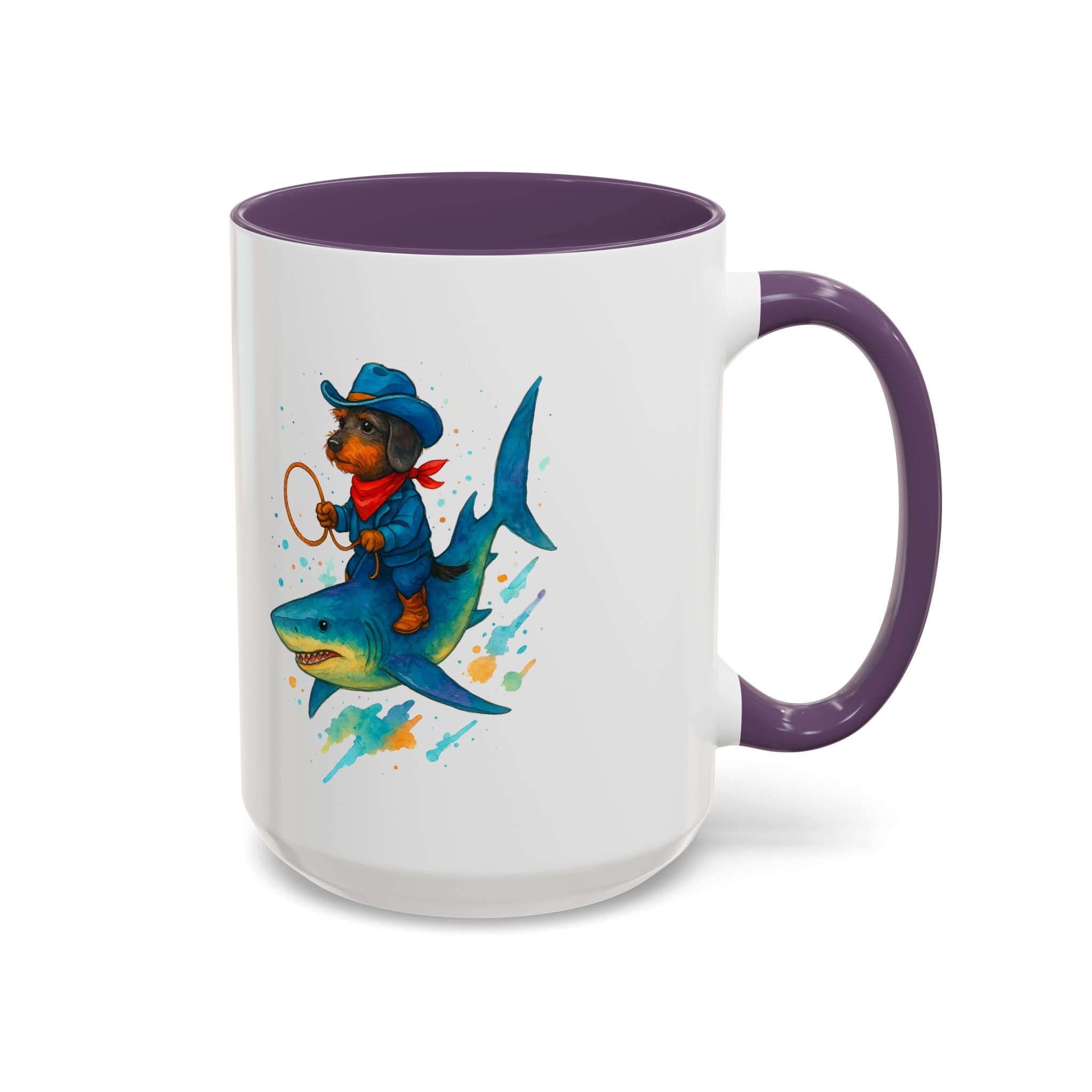 Funny Mug coffee lover Cowboy gift for him tea cup unique riding a shark mug office accessory shark design cowboy - Image 57