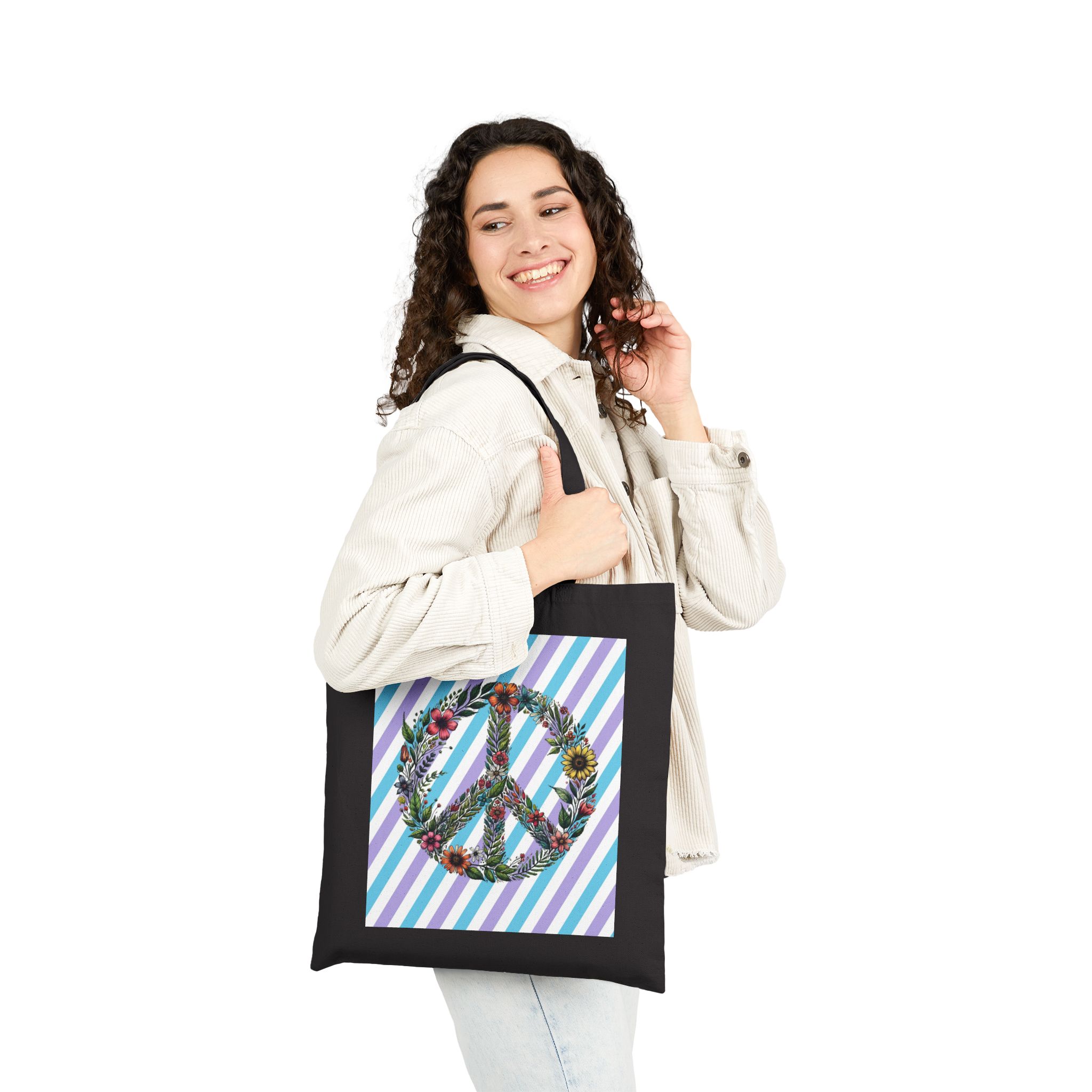 Peace and Love tote bag positive vibes and dreamy vintage look - Image 7