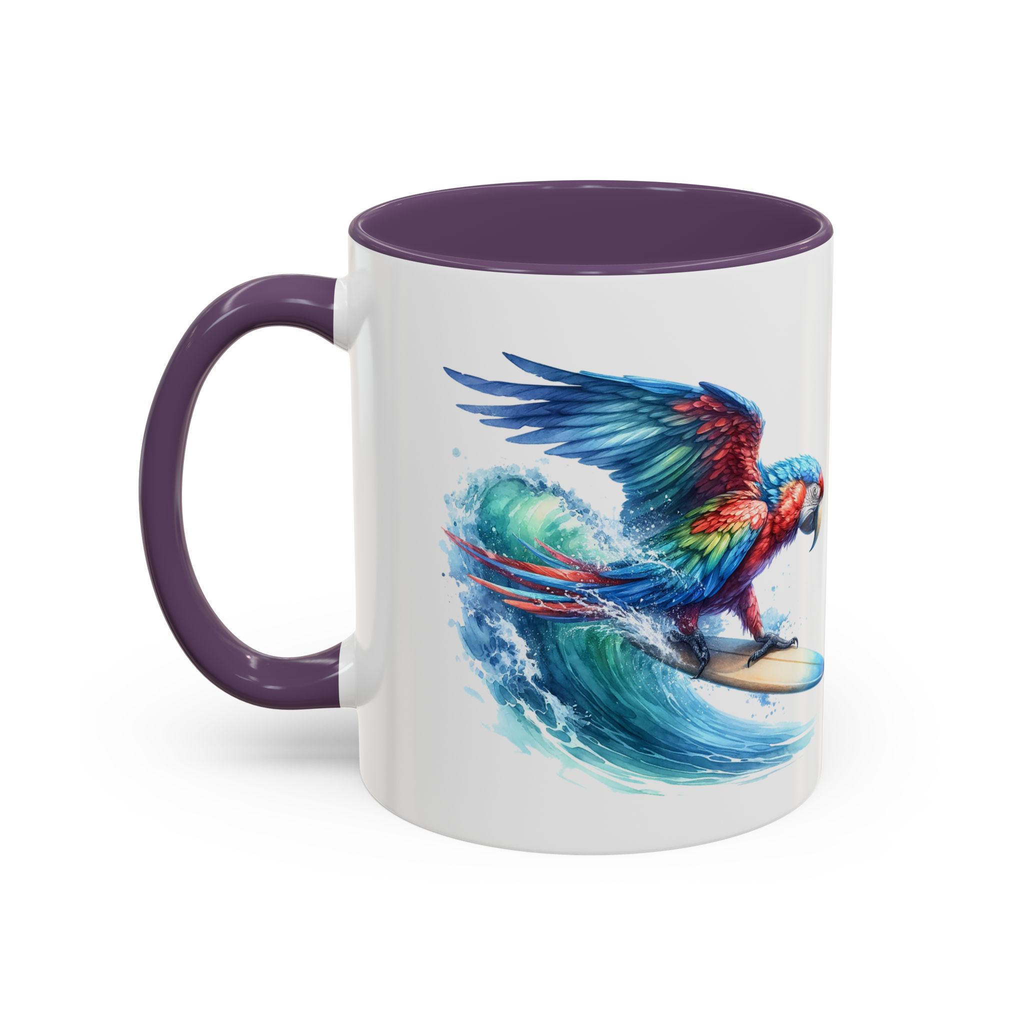 Coffee mug surf gift for her Parrot surf lover tea cup boho Mug office unique accessory nature design – Image 24
