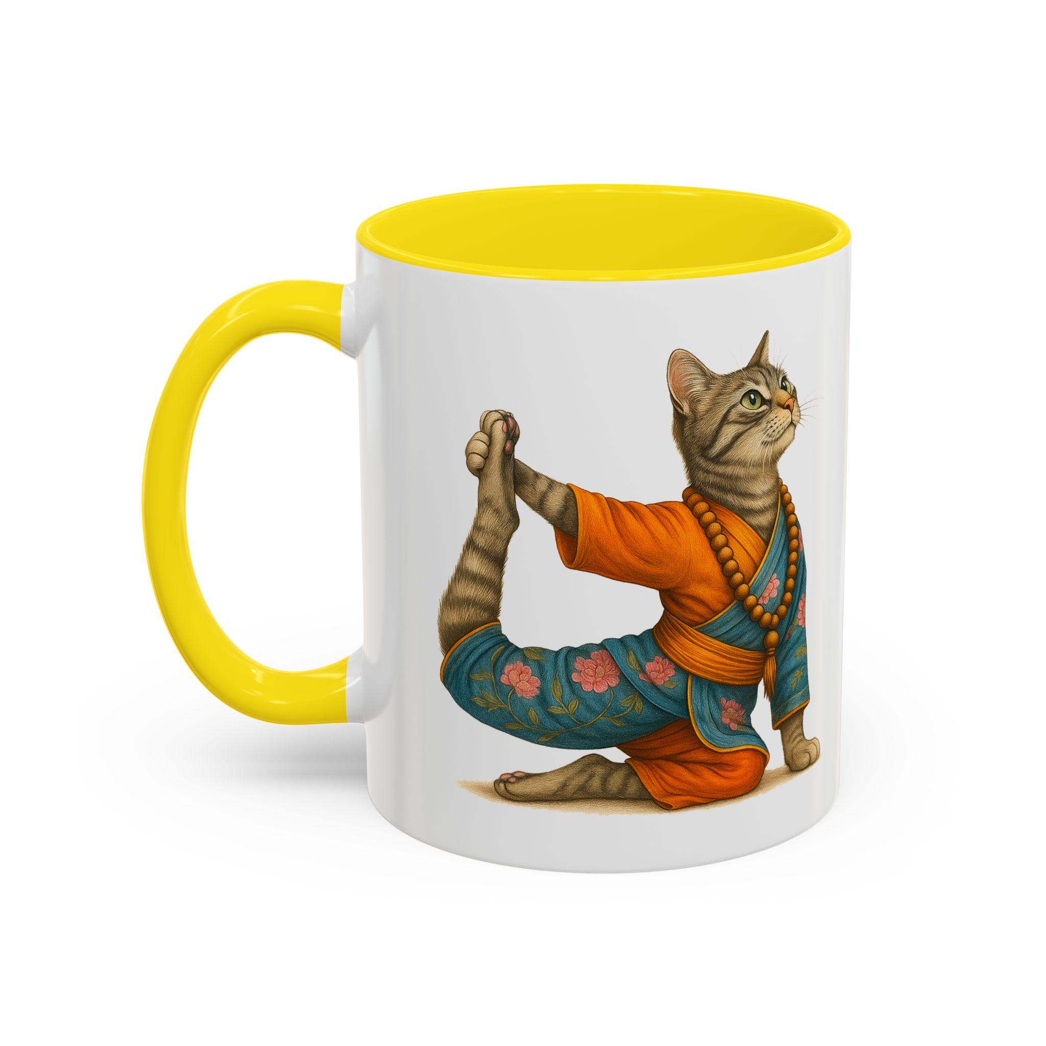 Tea mug Cat lover coffee cup cool gift for her office Mug yoga accessory kitten meditation pet mindfulness print - Image 50