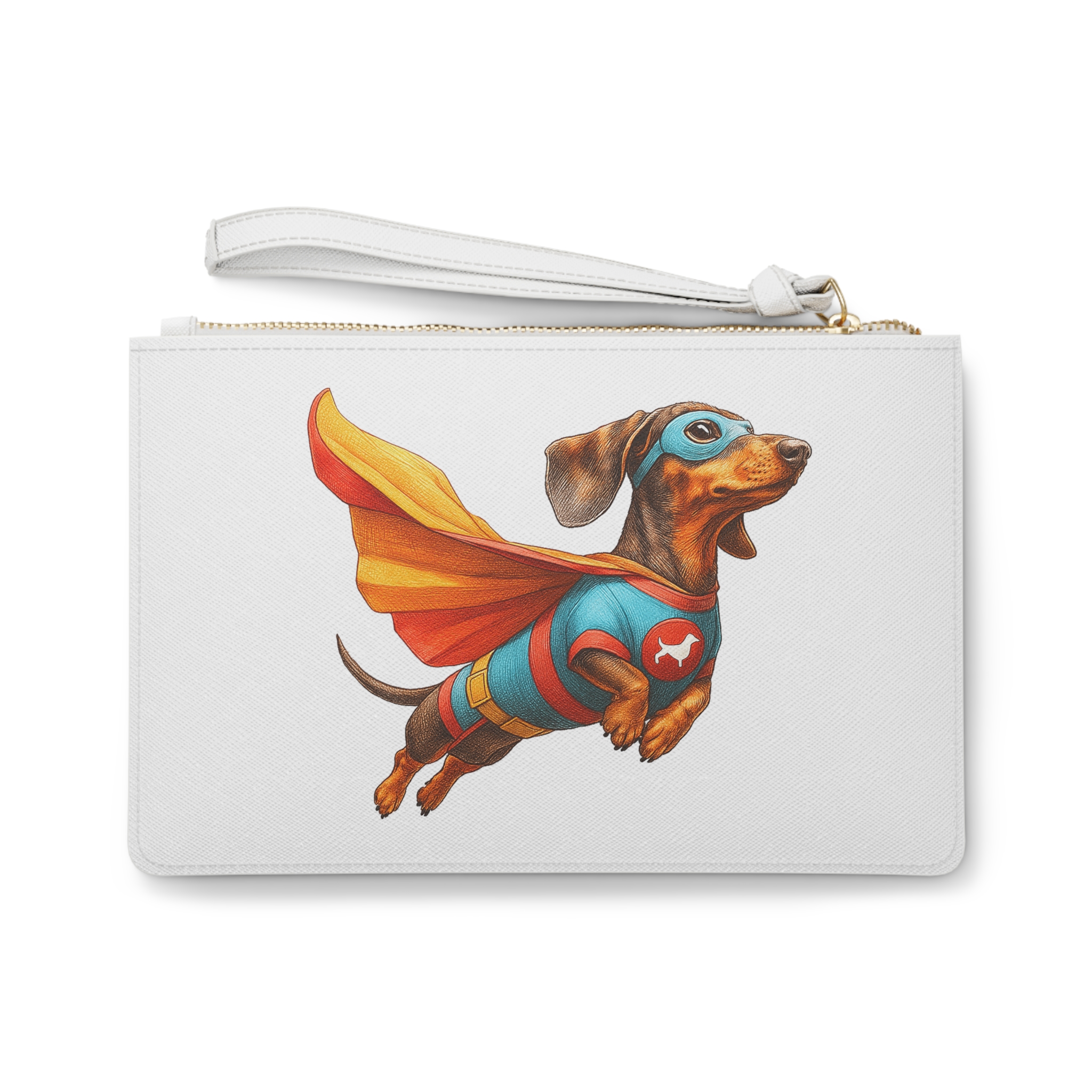 Funny clutch bag Superhero evening bag dachshund super hero purse fantasy gift dog purse – Image 2