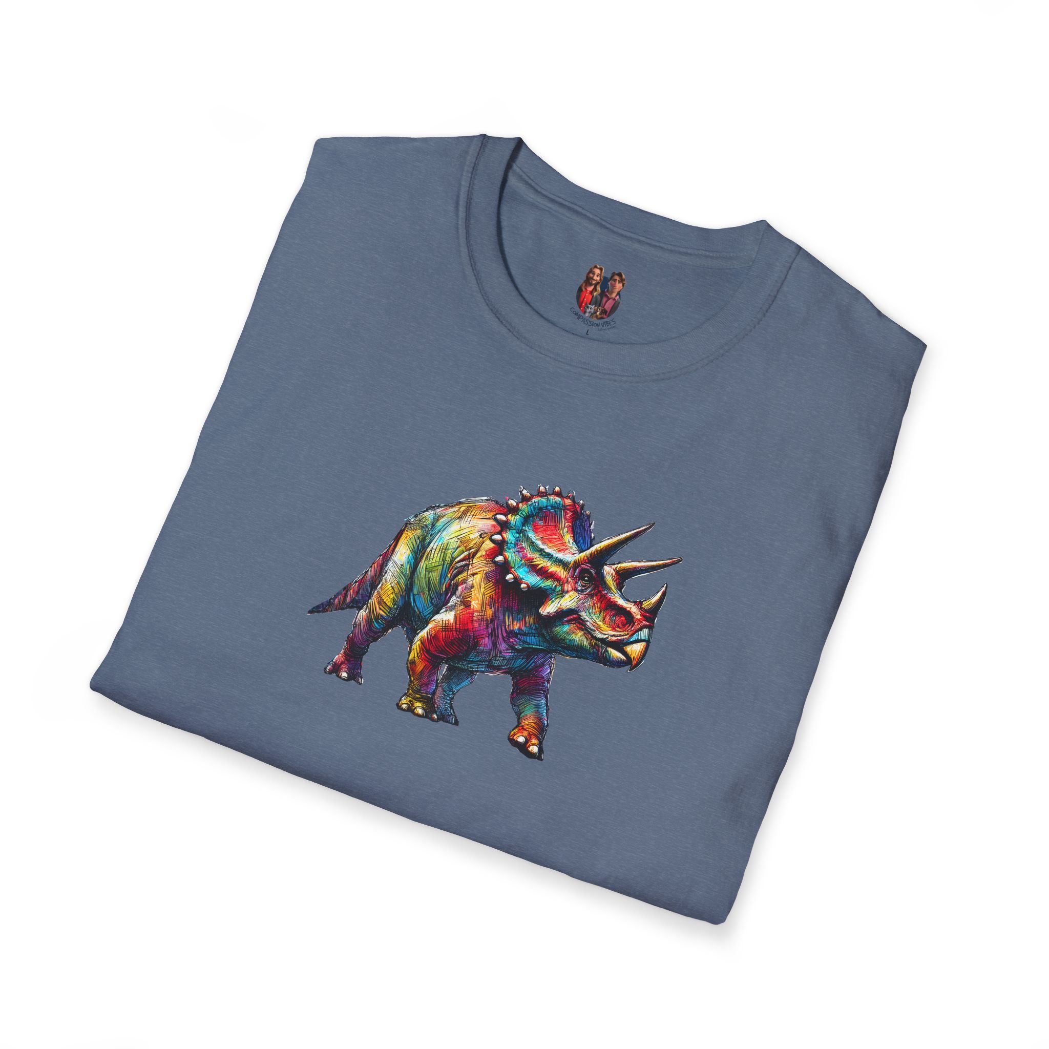 Triceratops Dinosaur tshirt - Prehistoric Graphic - Unique Dino Design Tee - Image 21