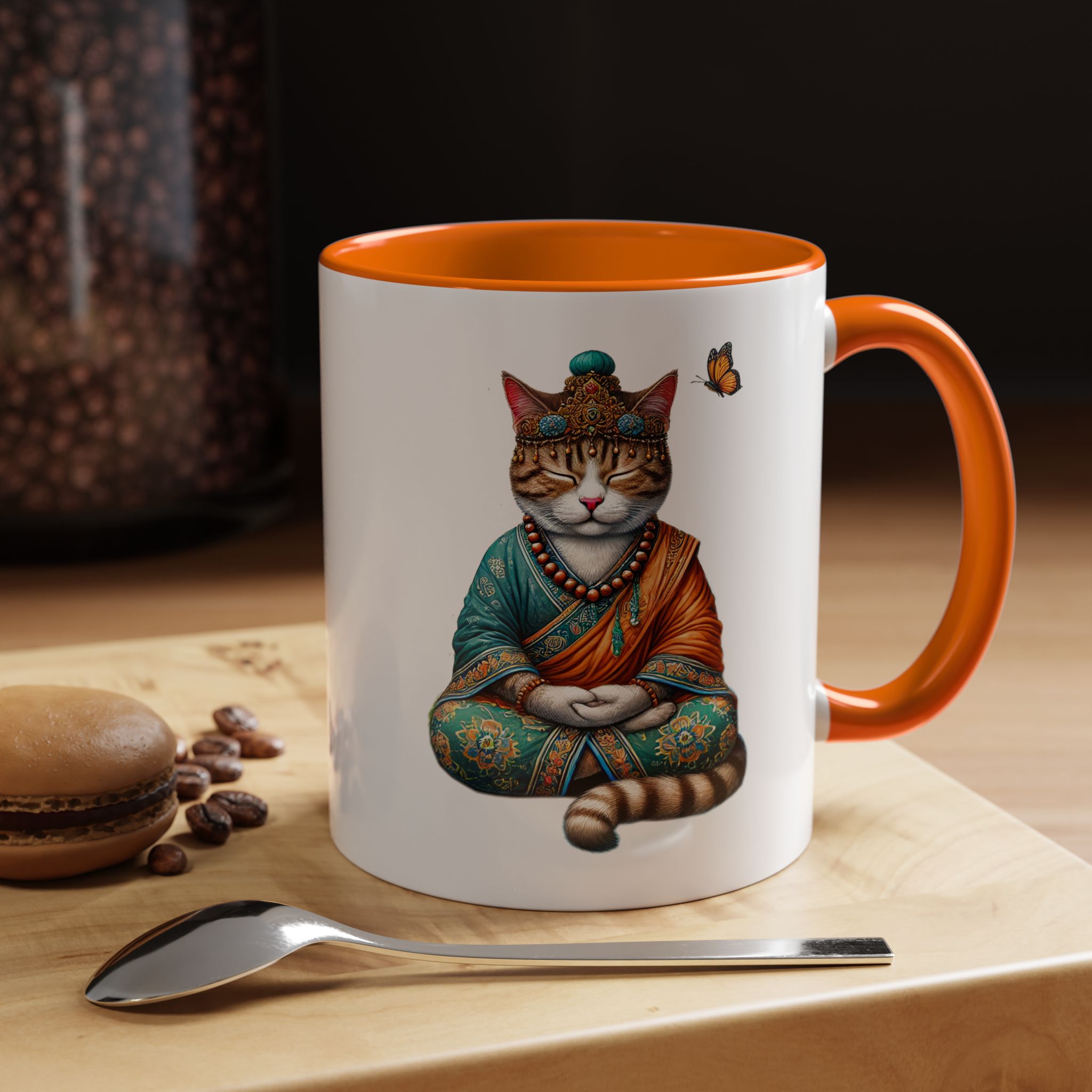 Coffee Mug meditation unique Mug cat lover tea cup yoga gift for her mindfulness accessory pet design – Image 43