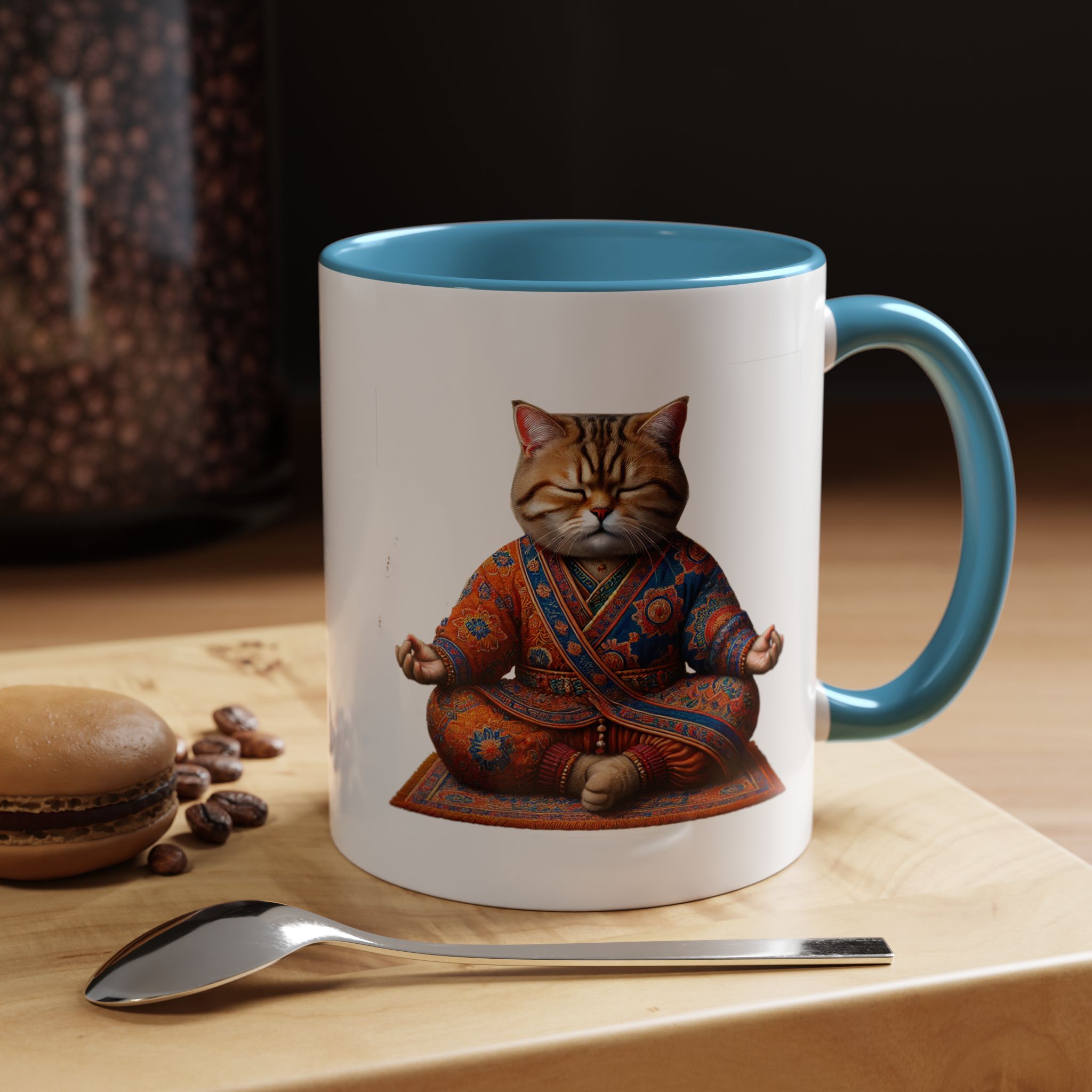 Office Mug cat lover yoga gift for mom Tea cup coffee Mug meditation accessory mindfulness pet design - Image 3