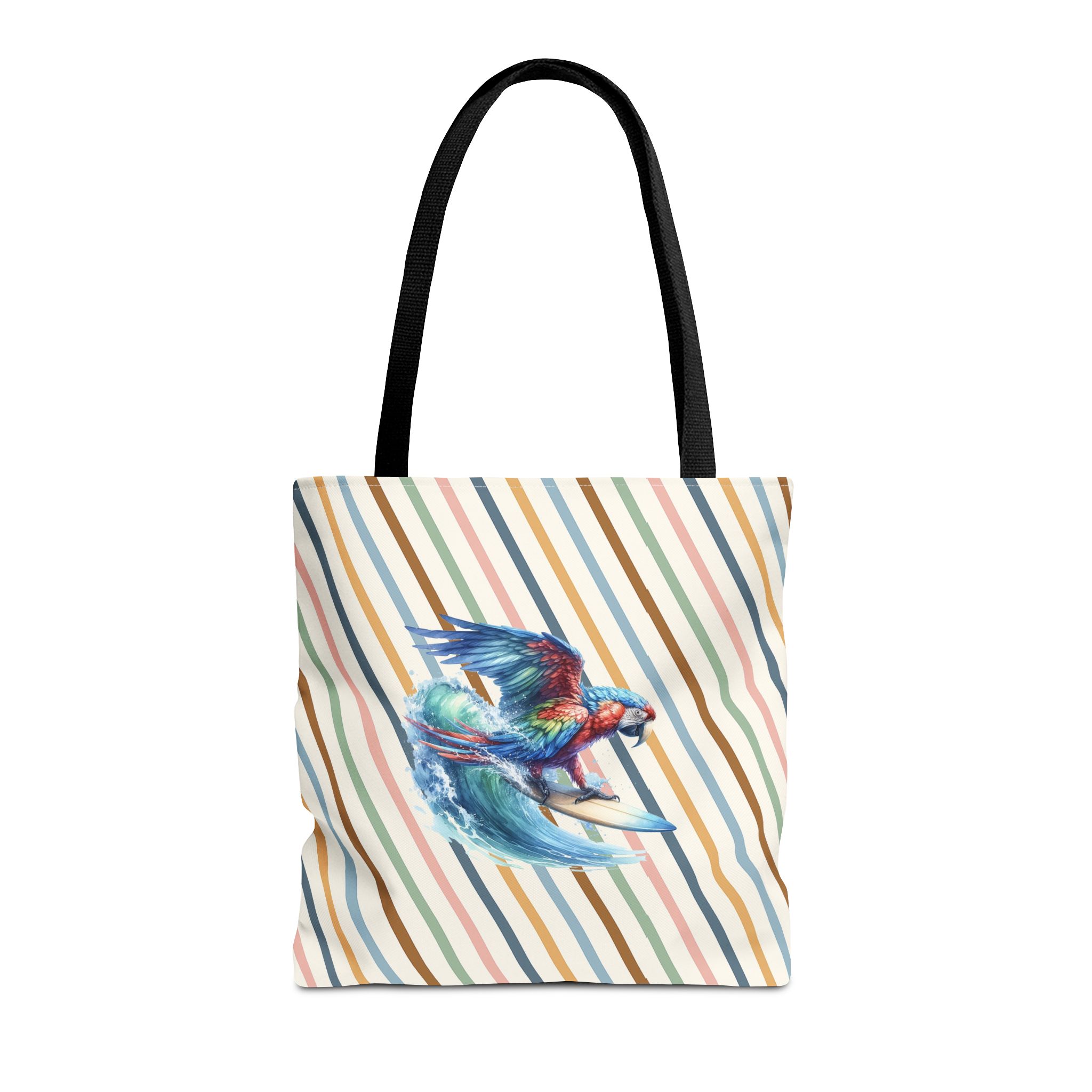 Parrot funny tote bag surf cute tote bag boho Bird surfer canvas tote bag gift for her free spirit shoulder bag cool handbag – Image 3