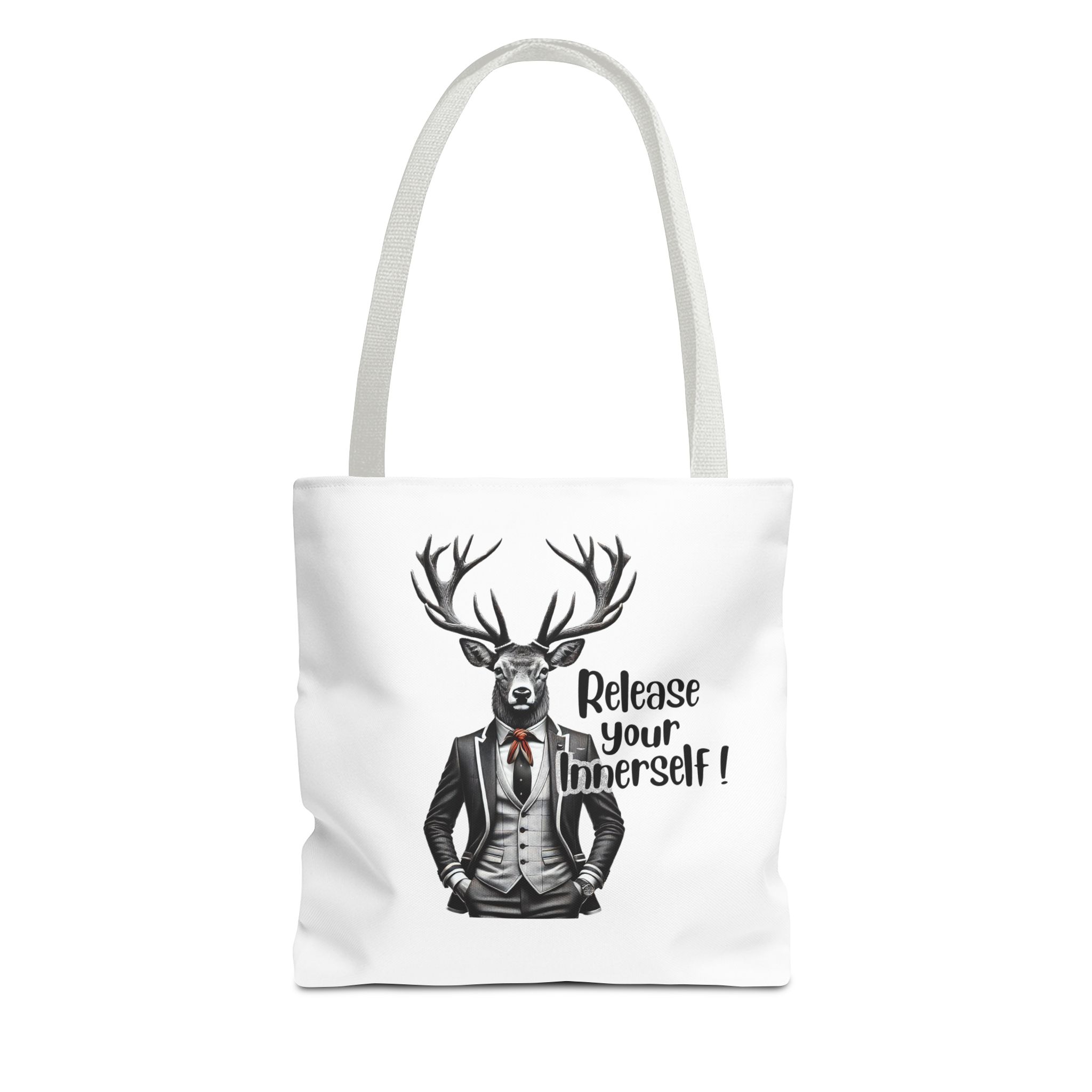 Canvas tote bag Motivational funny tote bag cool vintage bag deer design cute tote bag for self confidence shoulder bag – Image 13