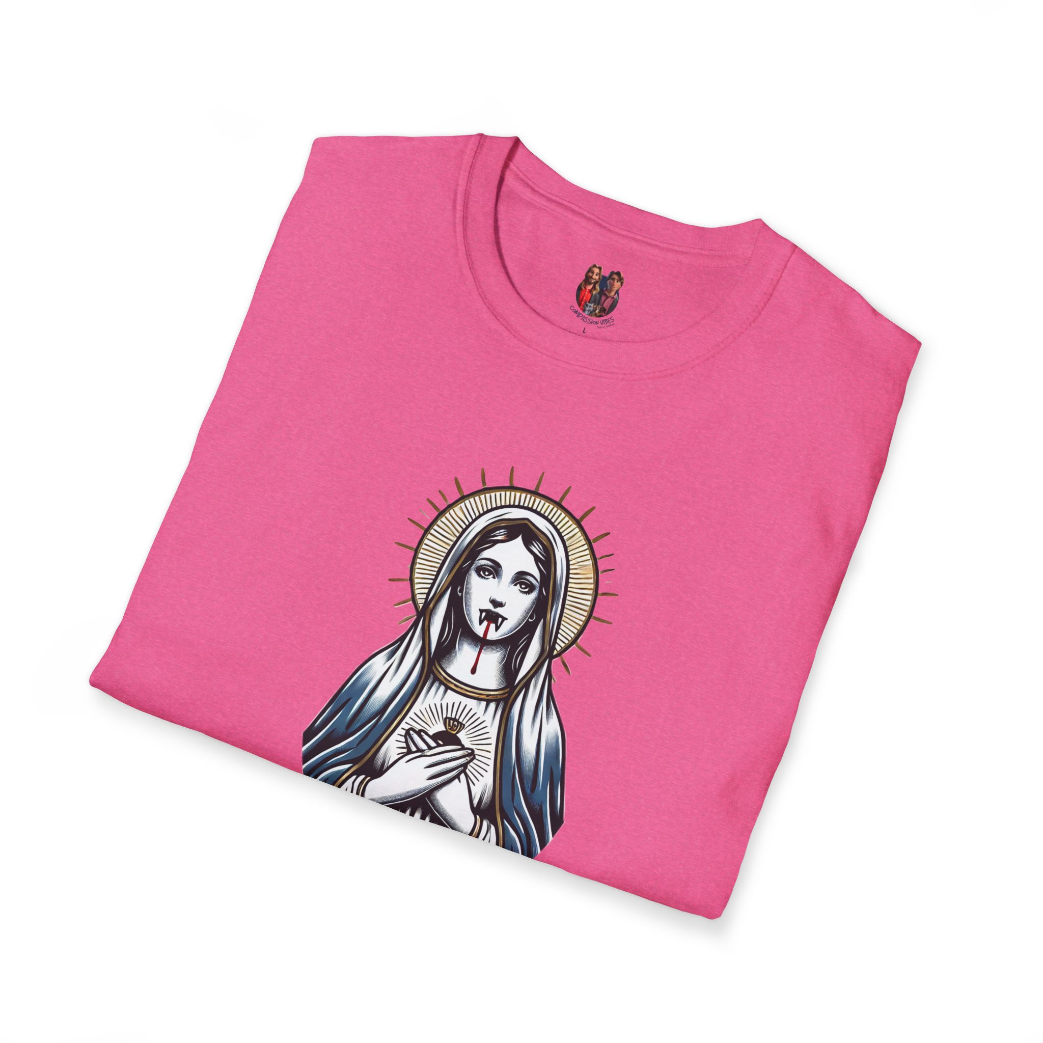 Ironic Tshirt vampire graphic tee virgin mary sarcastic clothing gift satirical print cool apparel comfy outfit comfort colors shirt - Image 31