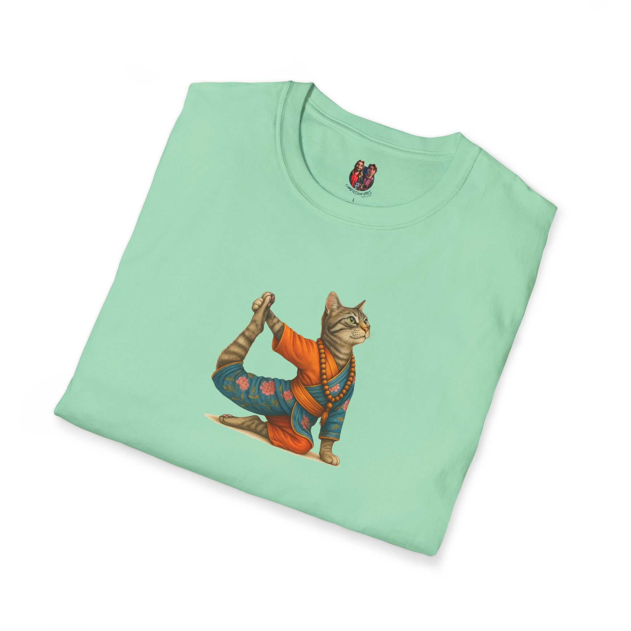 Cat Graphic tee yoga top Kitten meditation vintage tshirt mindfulness clothing funny tshirt - Image 15