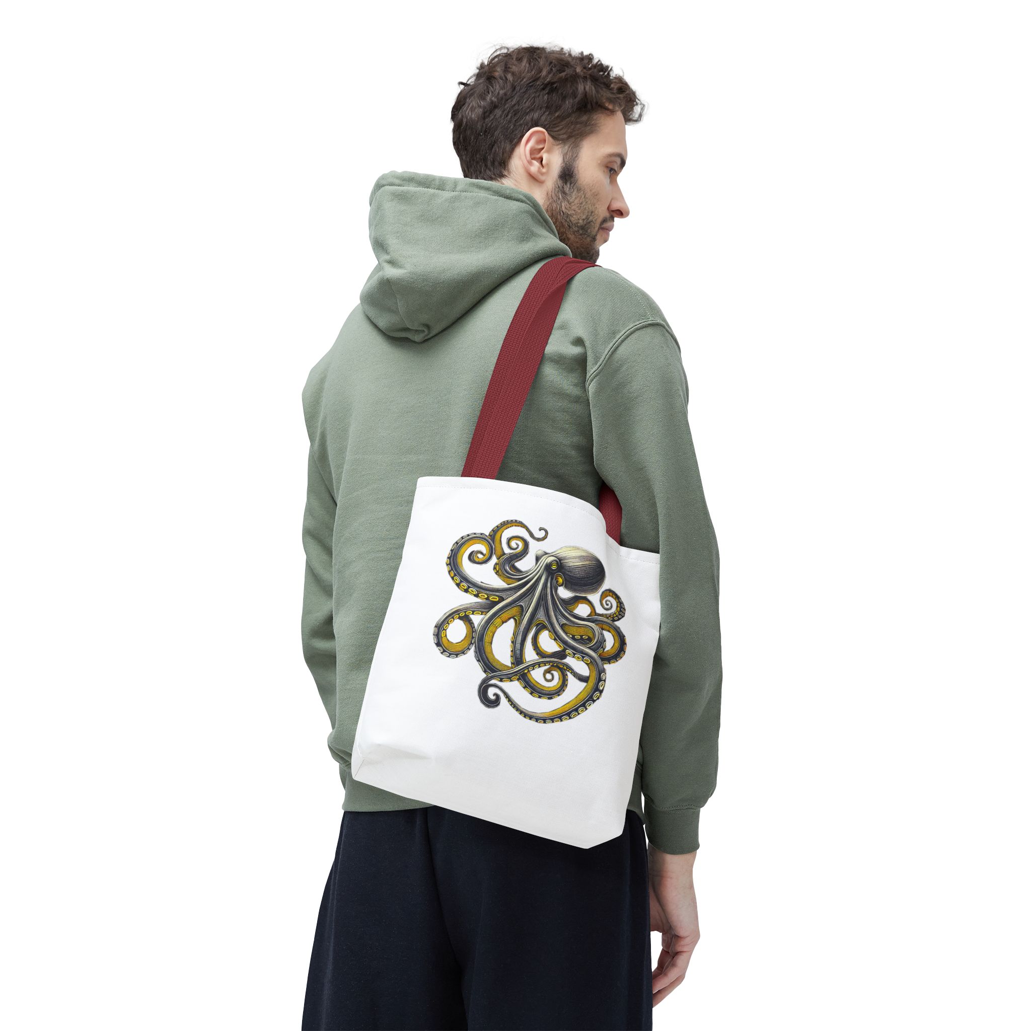 Octopus Tote bag – Boho Octopus purse – Retro handbag japanese print - Image 8