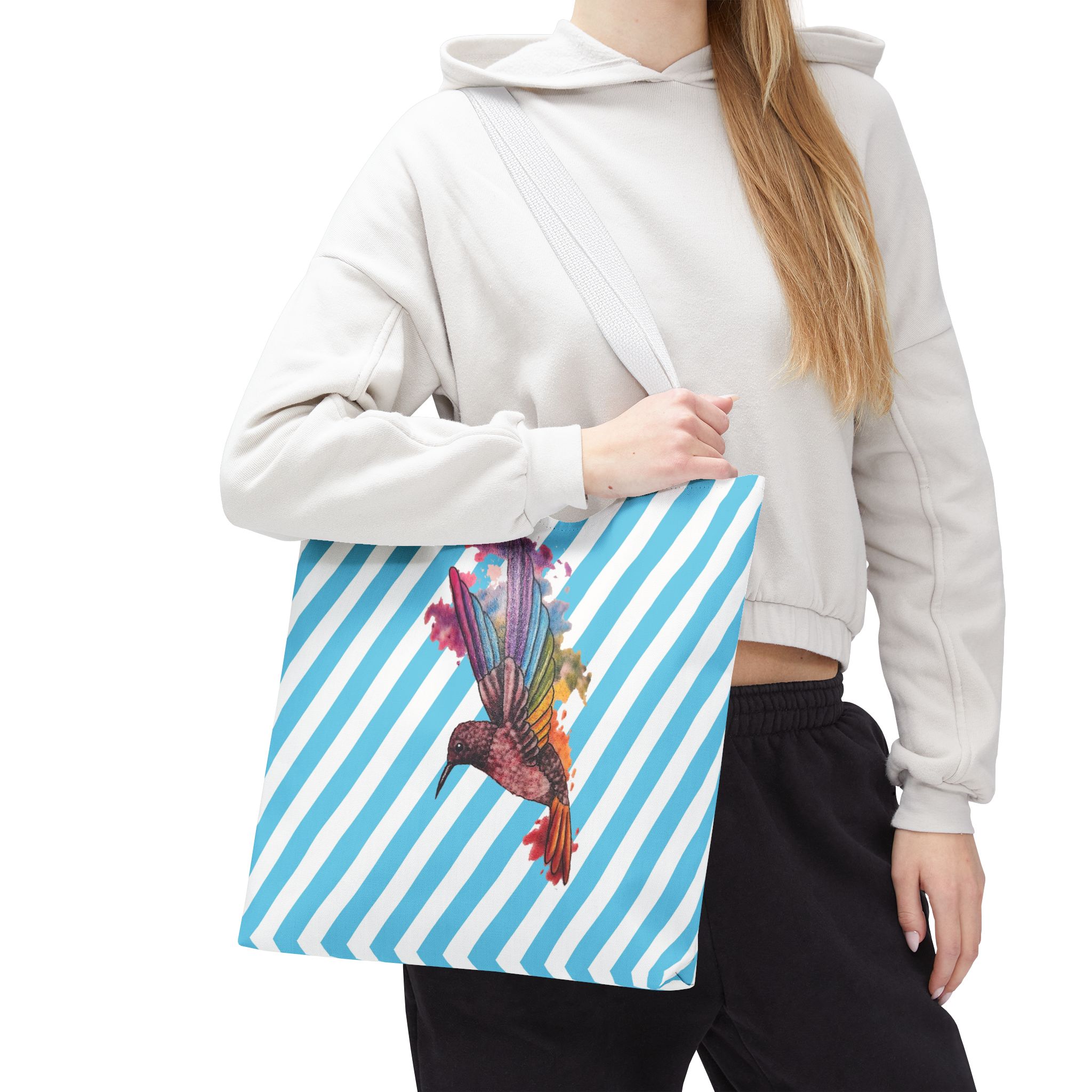 Canvas tote bag Surrealist shoulder bag hummingbird Unique Fantasy cute tote bag by Real Artist for Creative Souls - Image 16