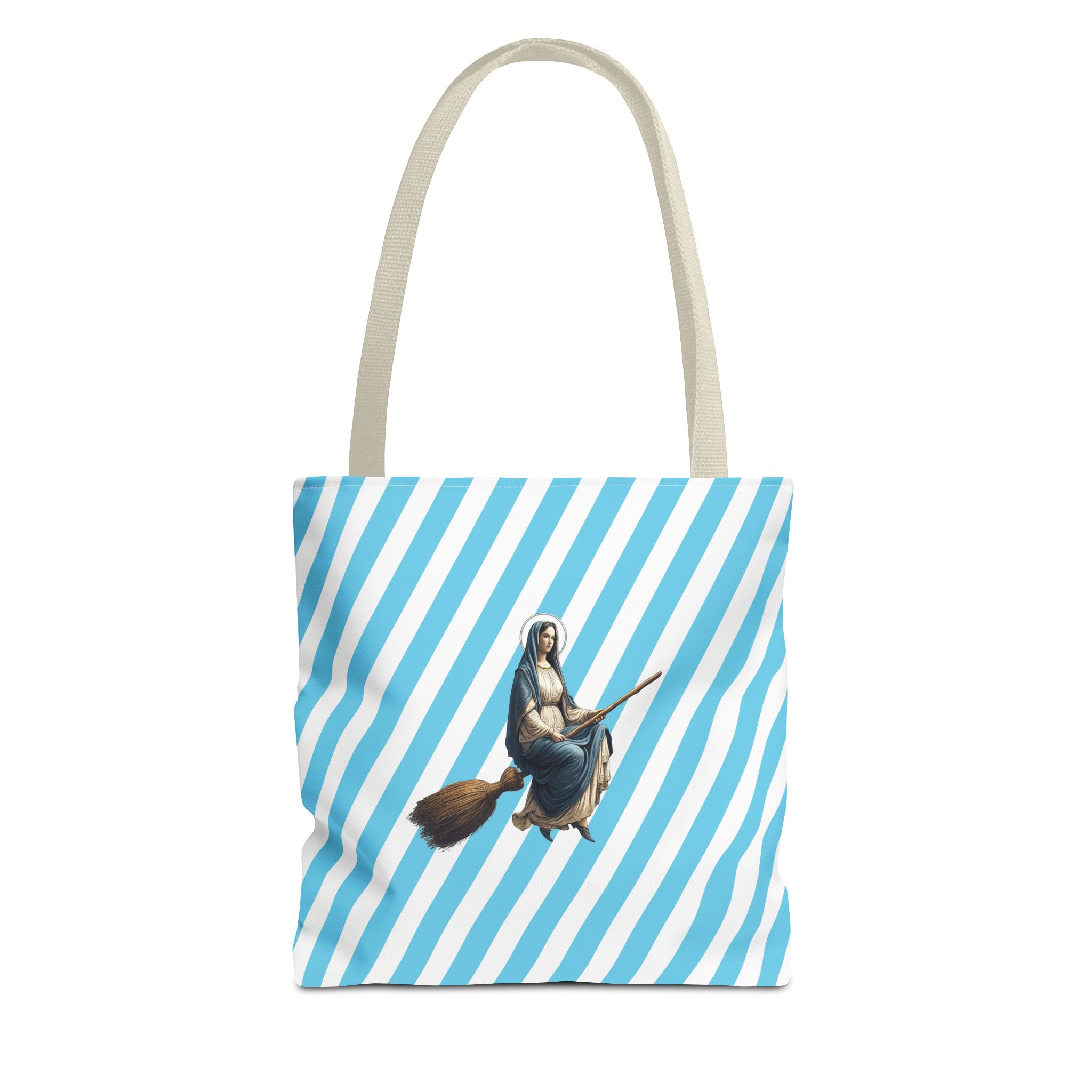 Satiric tote bag Virgin Mary witch broom cute tote bag religious shoulder bag sarcastic premium purse unusual - Image 19