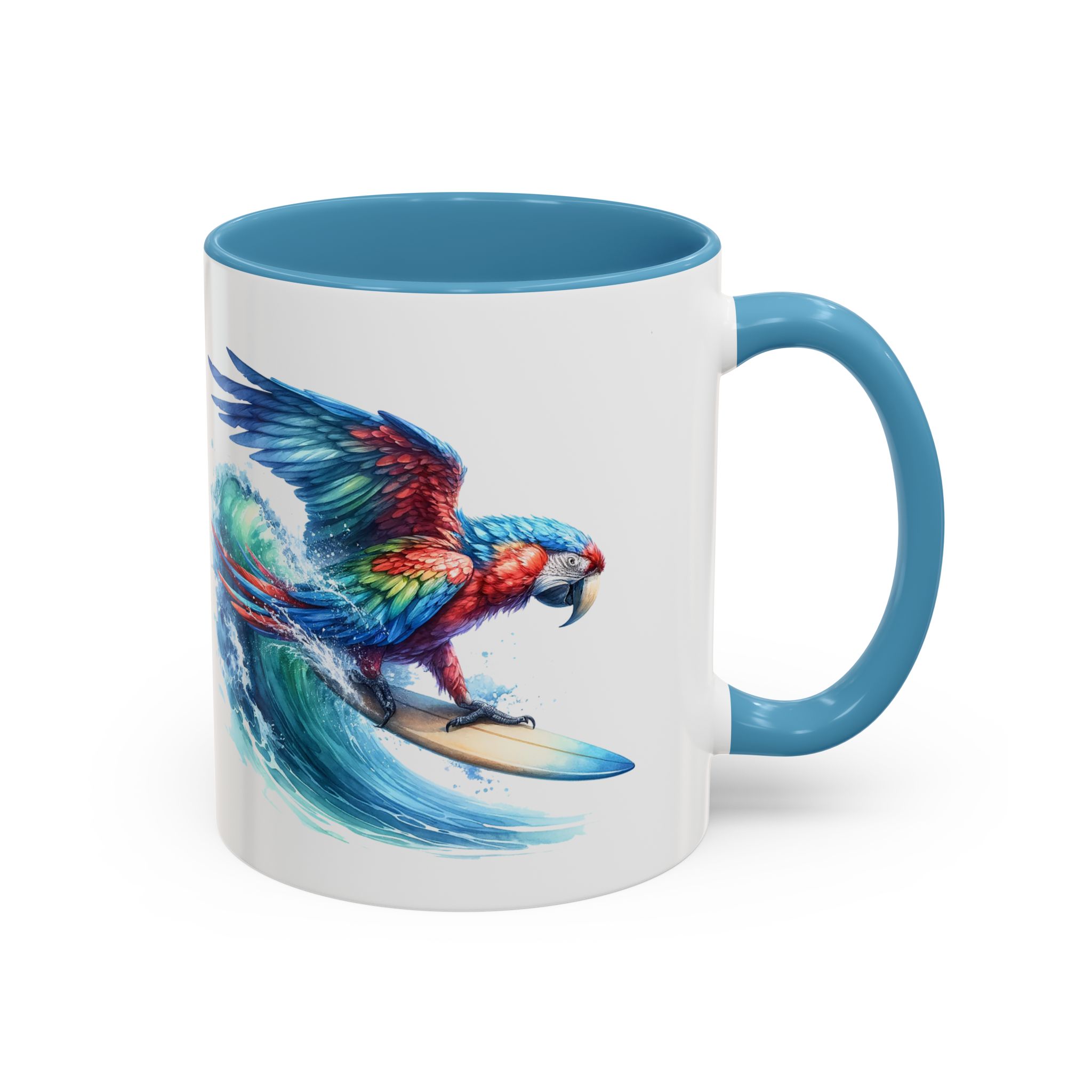 Coffee mug surf gift for her Parrot surf lover tea cup boho Mug office unique accessory nature design