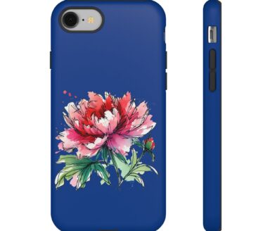Floral Phone Case Design with Peony Illustration