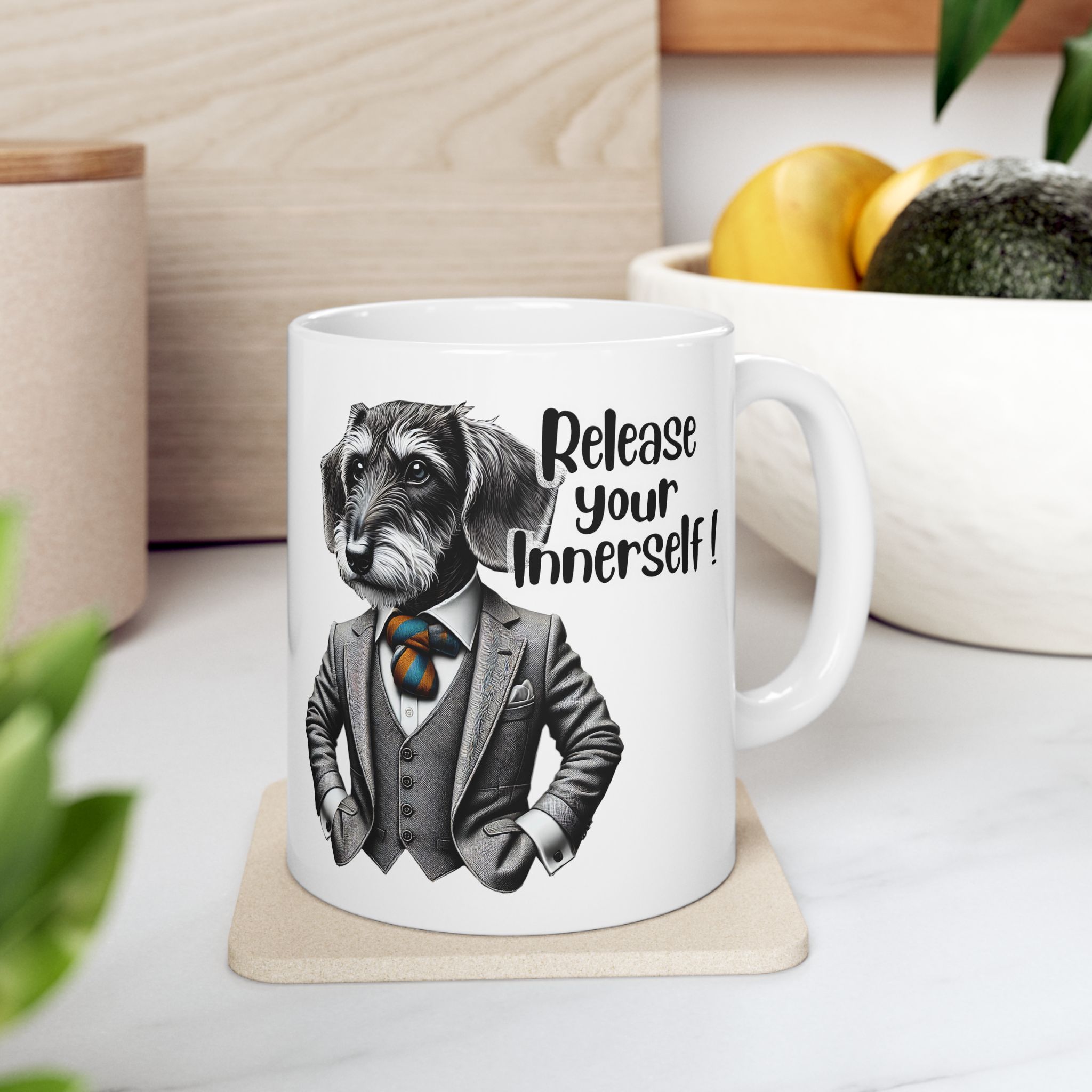 Cute mug funny motivational gift for her cute cup tea lover cool boho mug office accessory self confidence design dog - Image 3