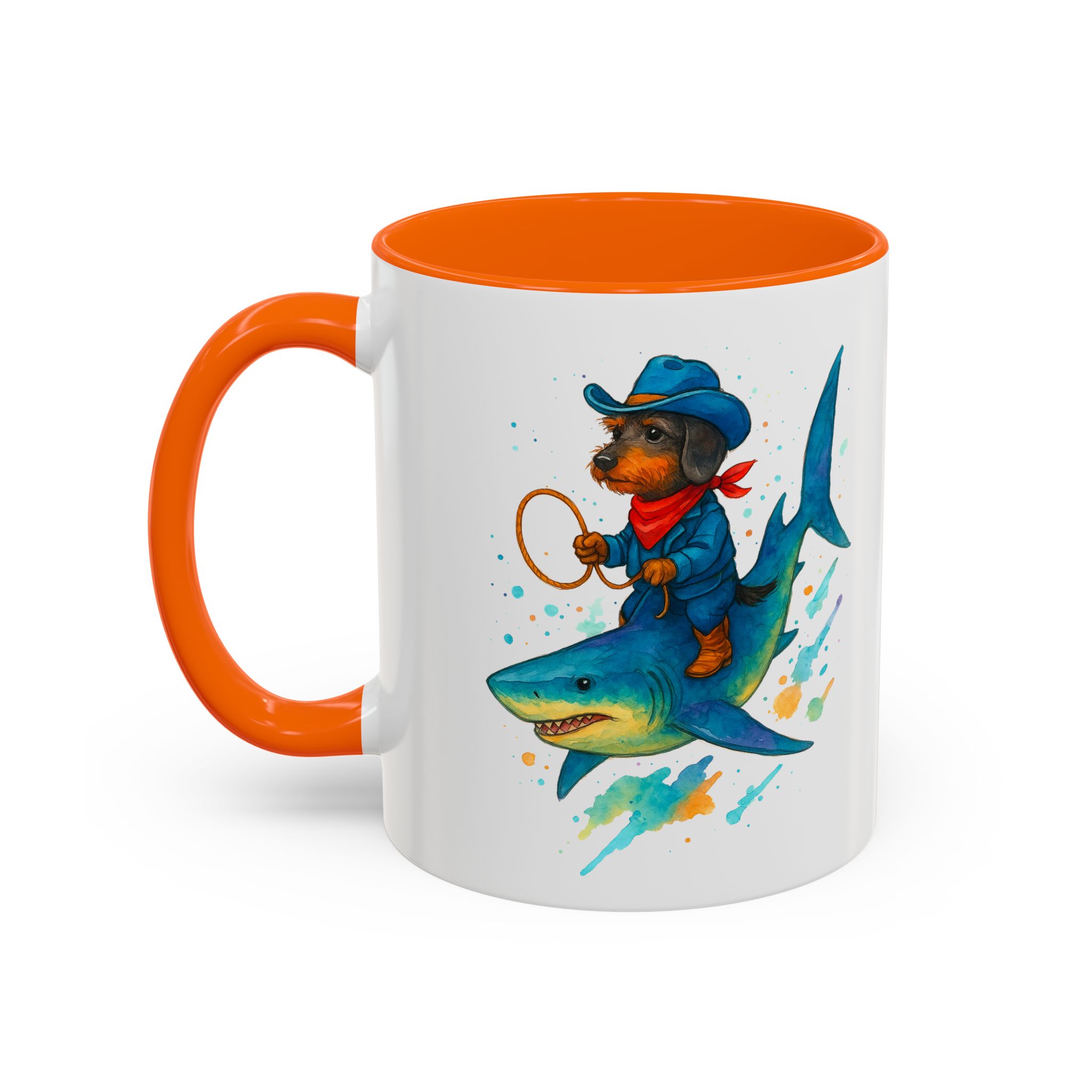 Funny Mug coffee lover Cowboy gift for him tea cup unique riding a shark mug office accessory shark design cowboy - Image 42