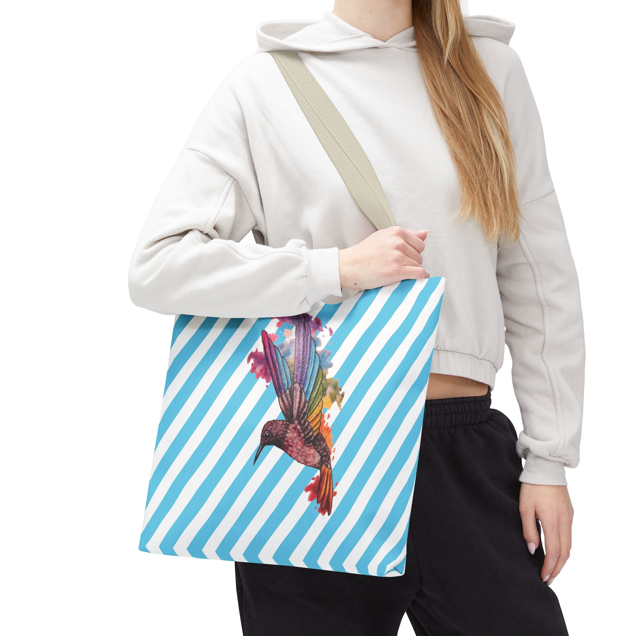 Canvas tote bag Surrealist shoulder bag hummingbird Unique Fantasy cute tote bag by Real Artist for Creative Souls - Image 22