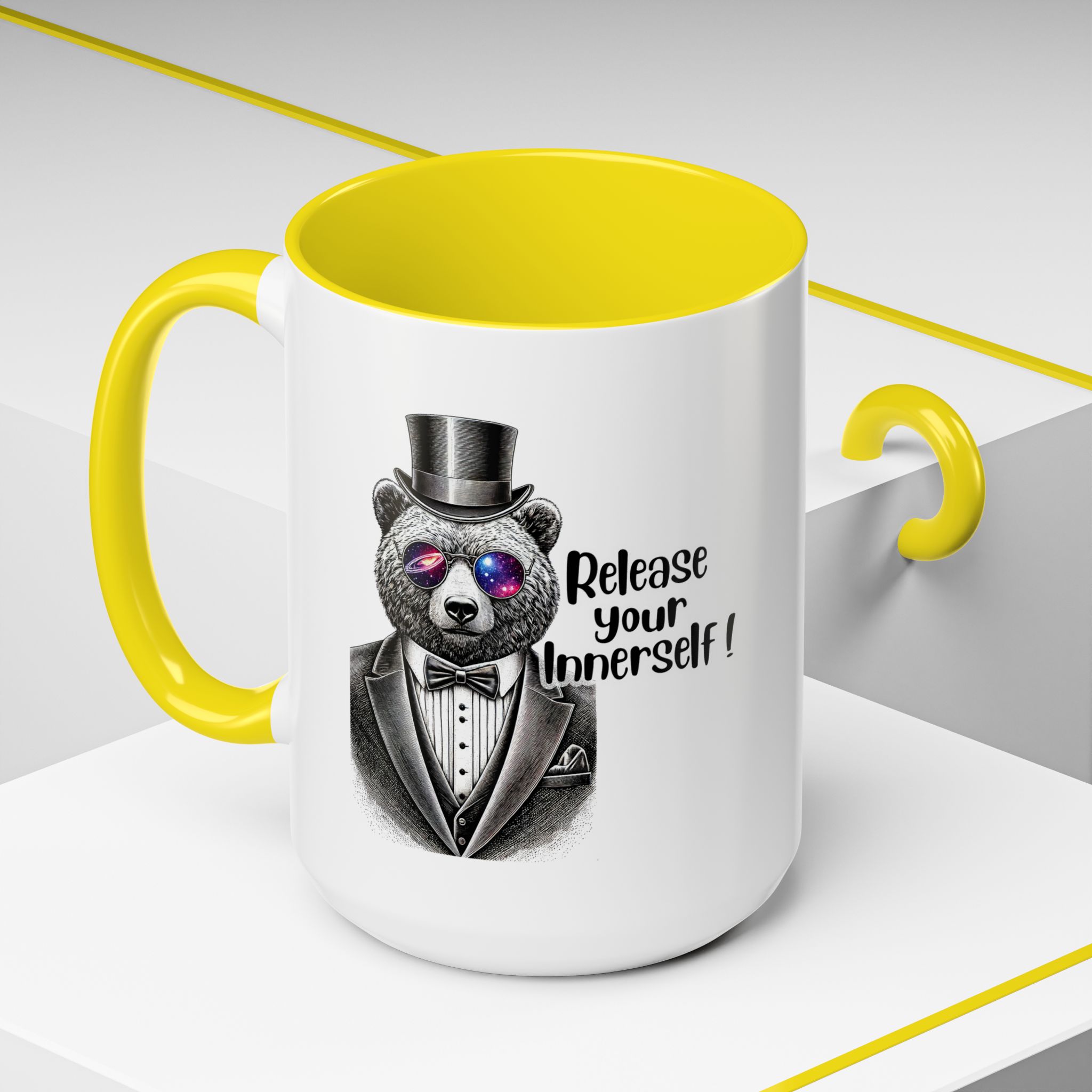 Funny mug boho motivational gift for her cute cup tea lover cool funny mug office accessory self confidence design bear - Image 64