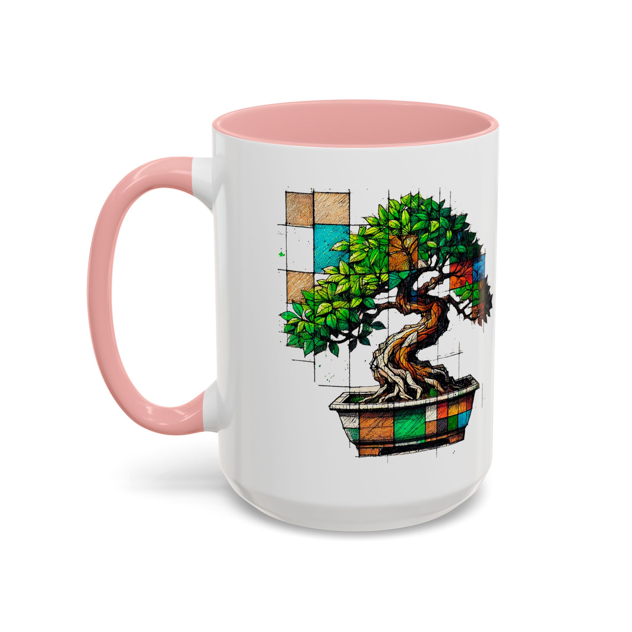 Bonsai mug zen nature style with original graphic pattern and cozy touch - Imagen 26