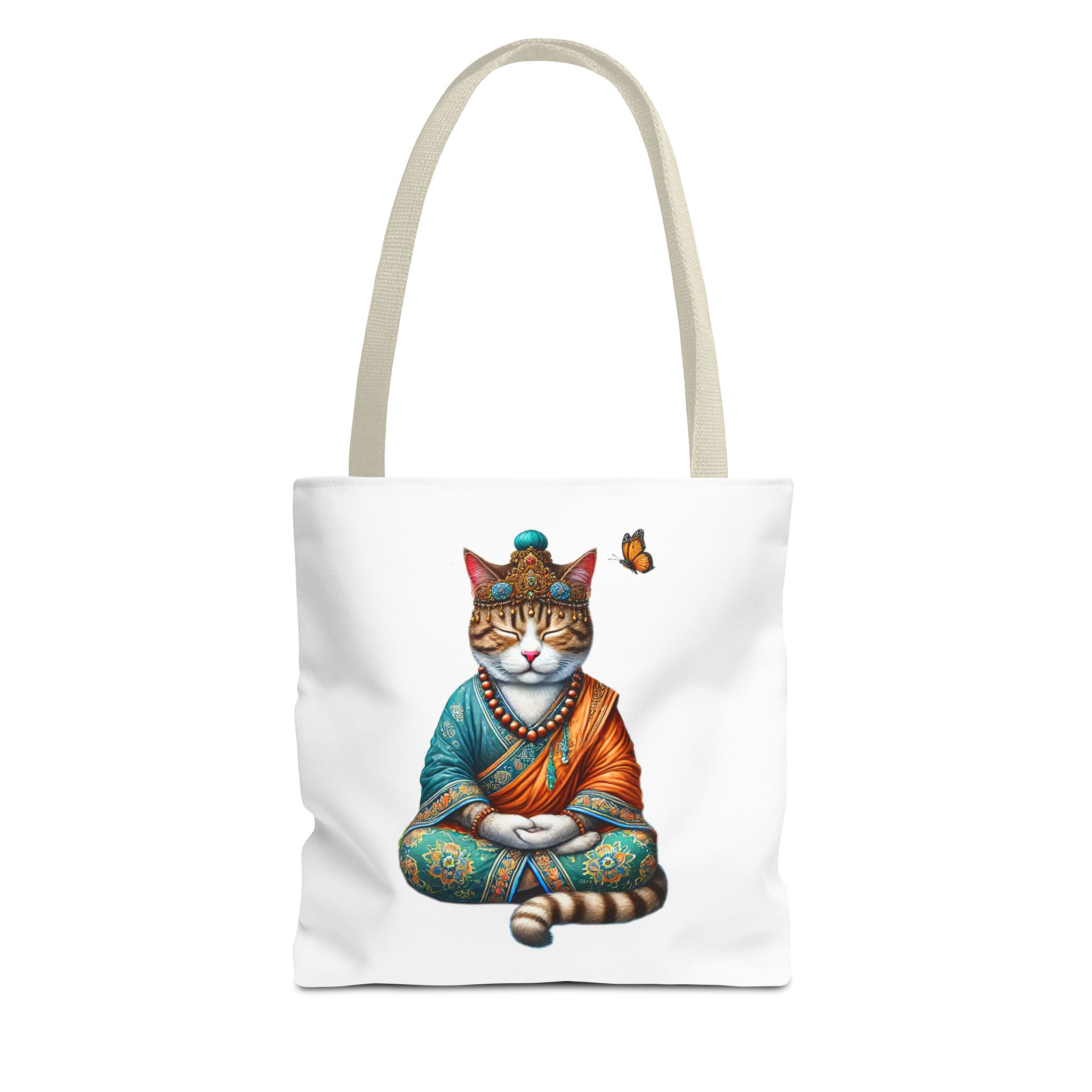 Canvas Tote bag Cat meditation handbag yoga bag vintage buddha mindfulness purse - Image 19