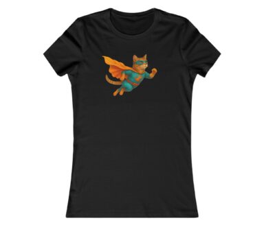 Superhero Cat Graphic T-Shirt
