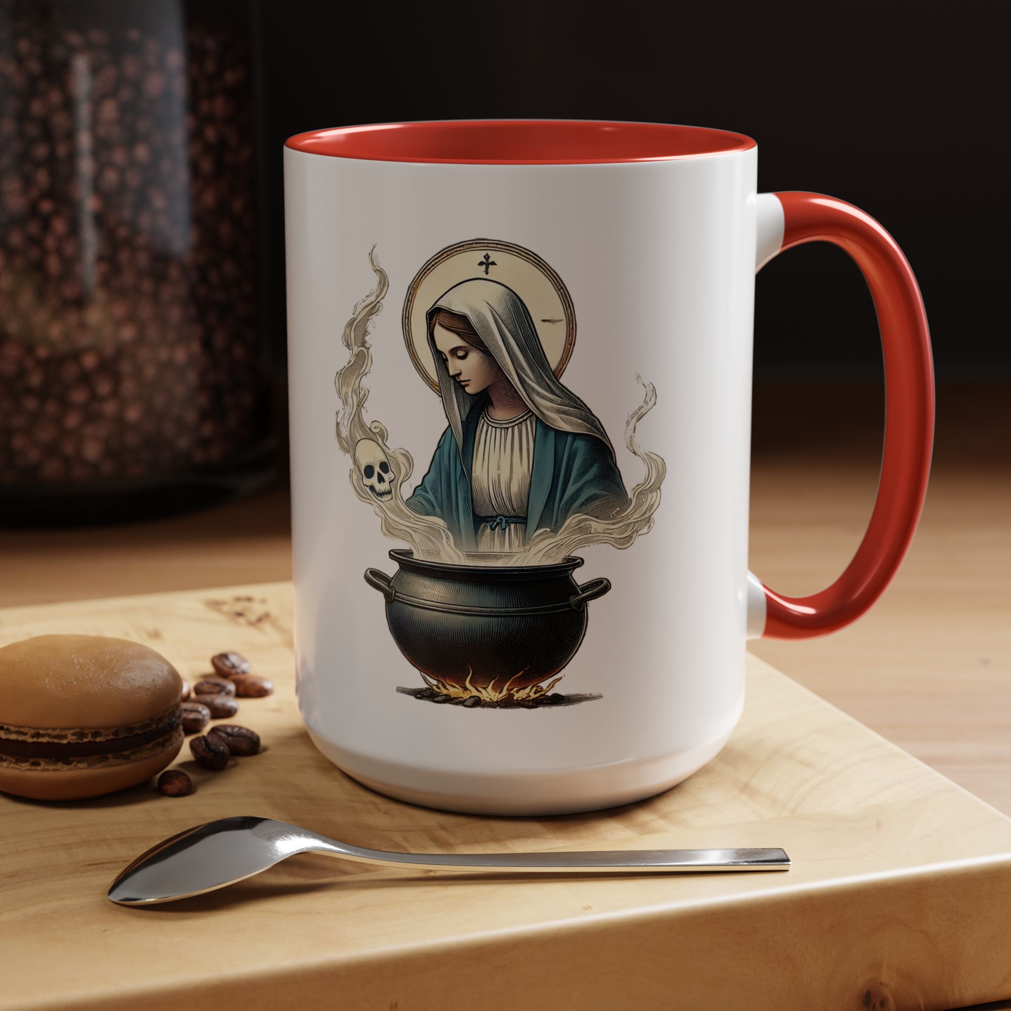 Coffee Mug funny virgin mary design sarcastic mug boho gift for her unique cup tea accessory cool design religious joke - Image 35