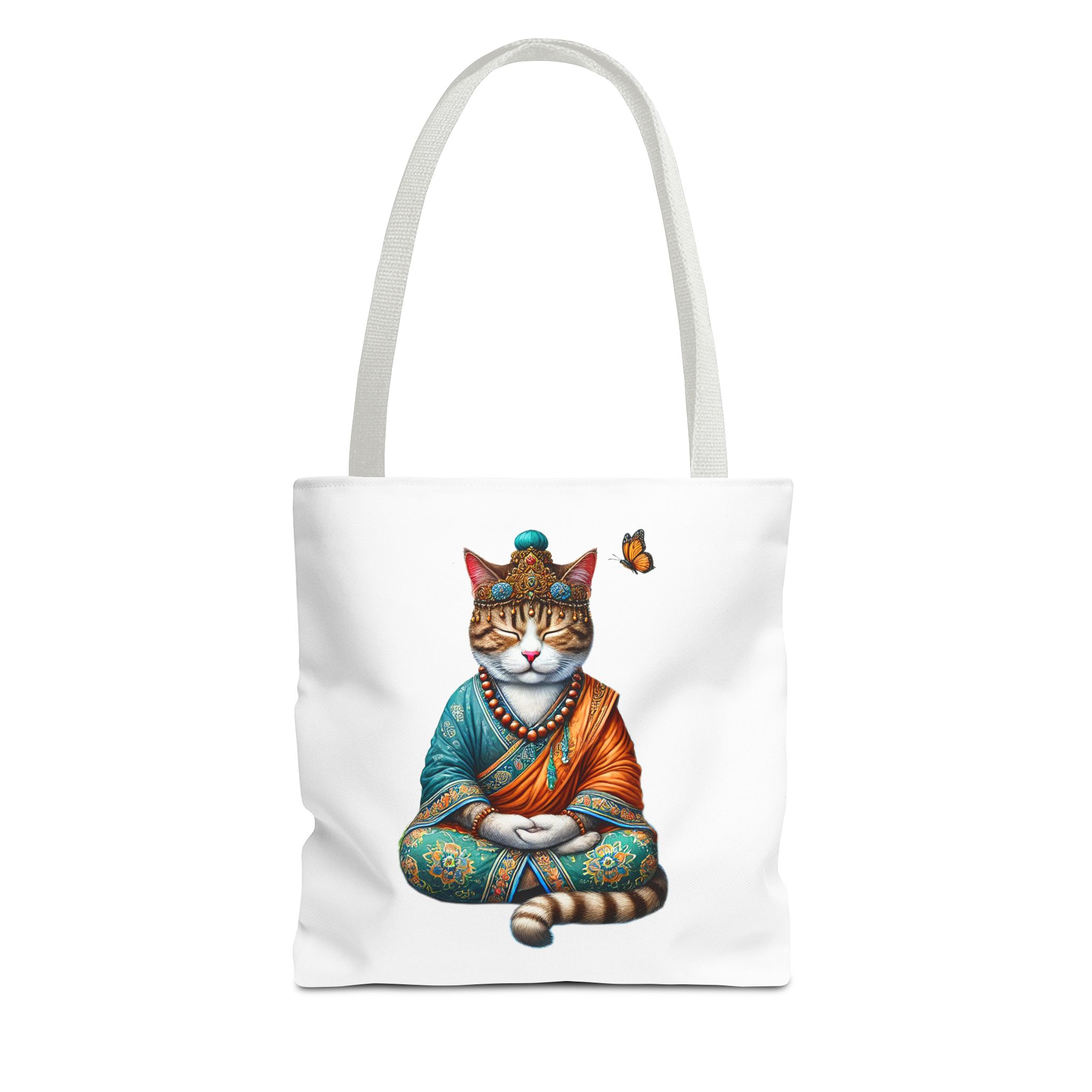 Canvas Tote bag Cat meditation handbag yoga bag vintage buddha mindfulness purse - Image 13