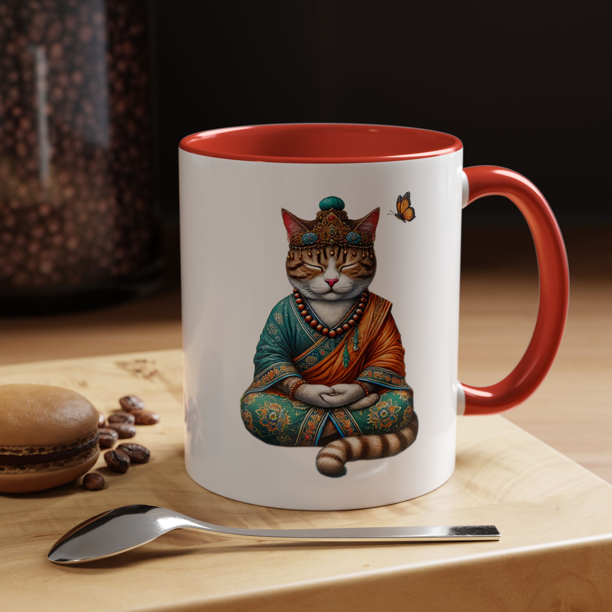 Coffee Mug meditation unique Mug cat lover tea cup yoga gift for her mindfulness accessory pet design – Image 19