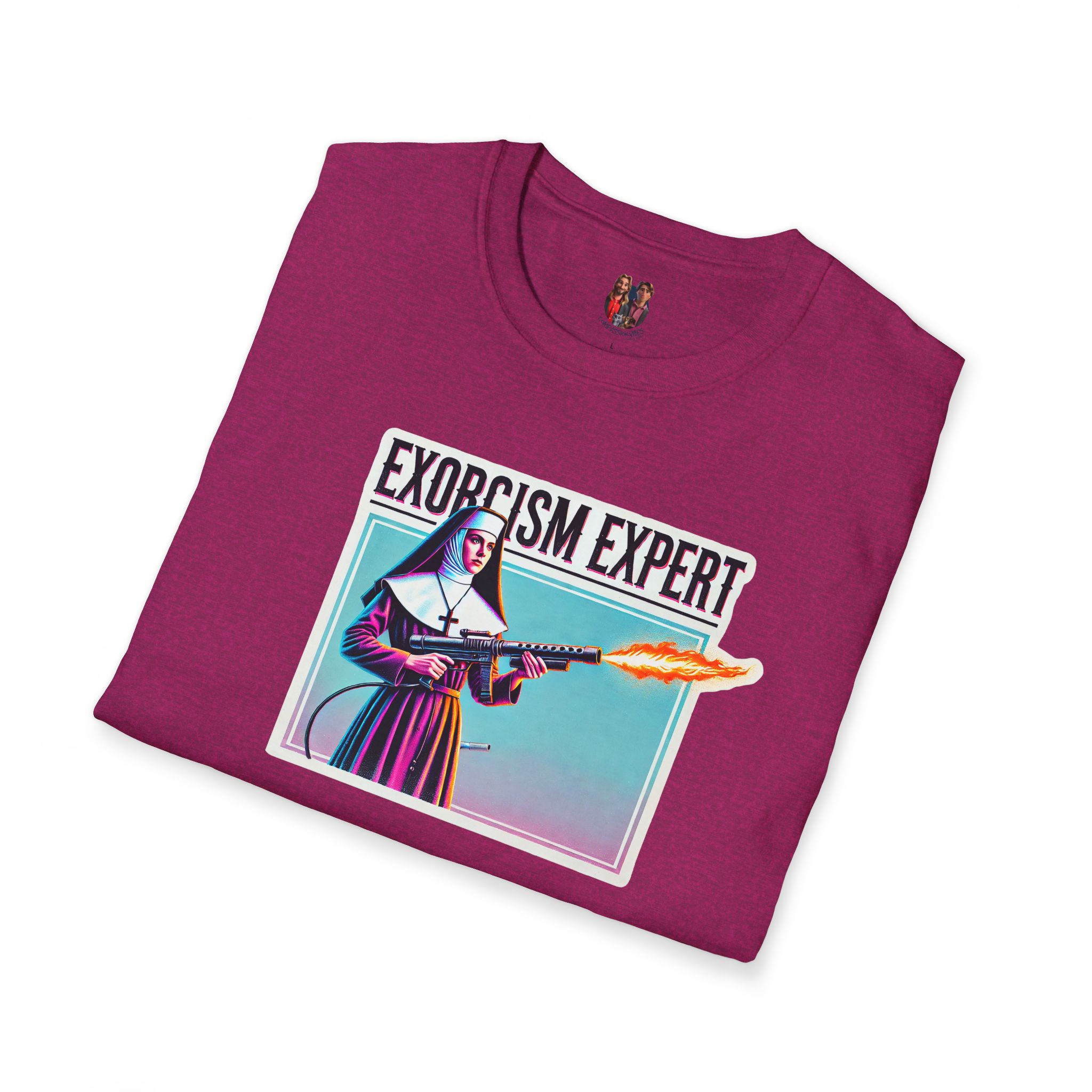 Funny Nun Exorcism tshirt - Ironic Catholic Graphic - Humorous Vintage Faith Tee - Image 18