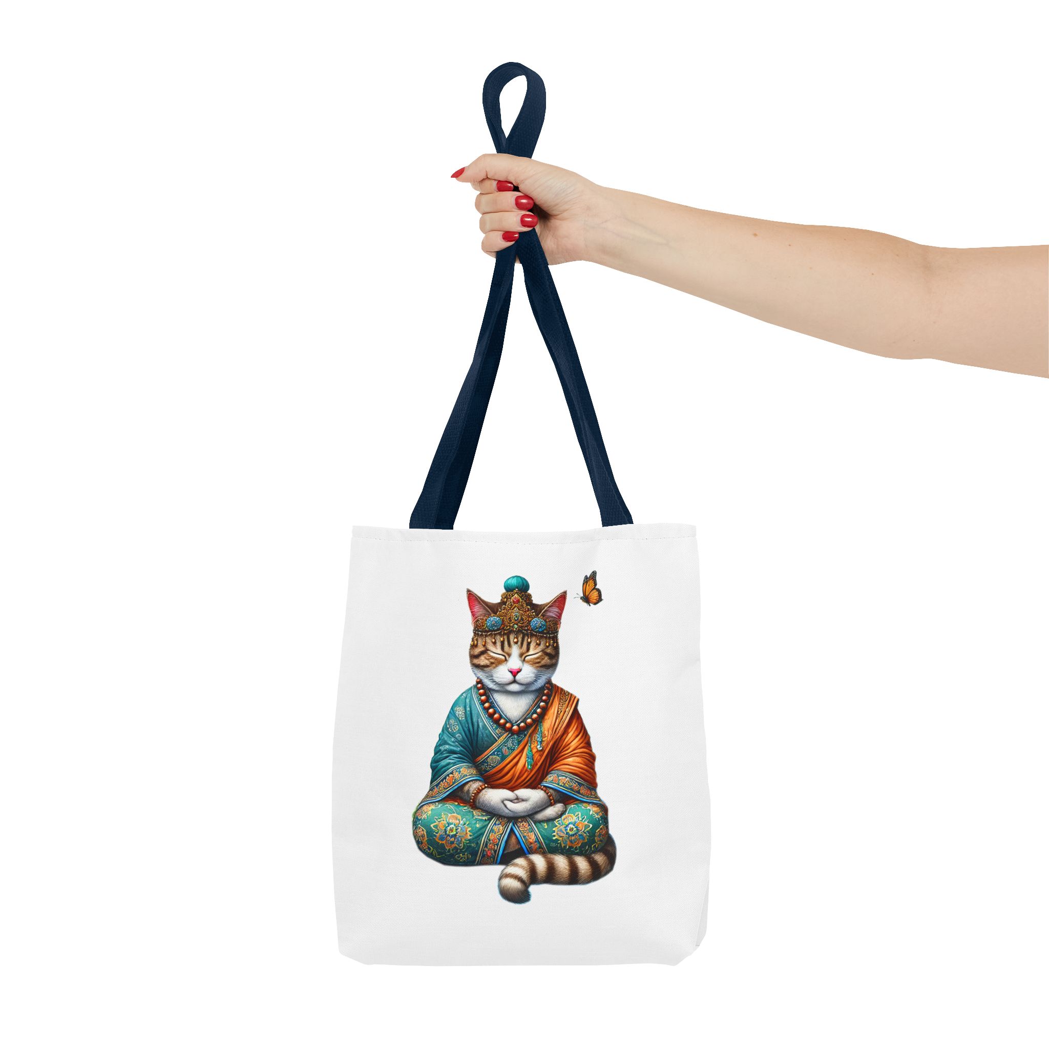 Canvas Tote bag Cat meditation handbag yoga bag vintage buddha mindfulness purse - Image 26