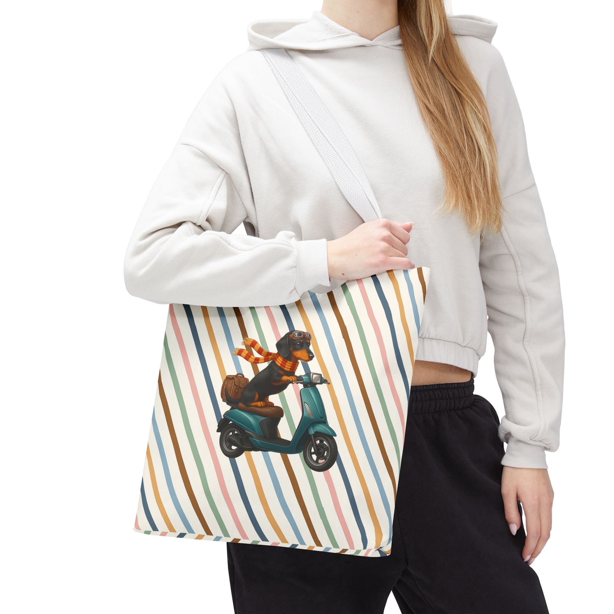 Dachshund canvas tote bag scooter funny shoulder bag dog cute tote bag cool gift for her pet lover purse puppy print cool handbag - Image 16
