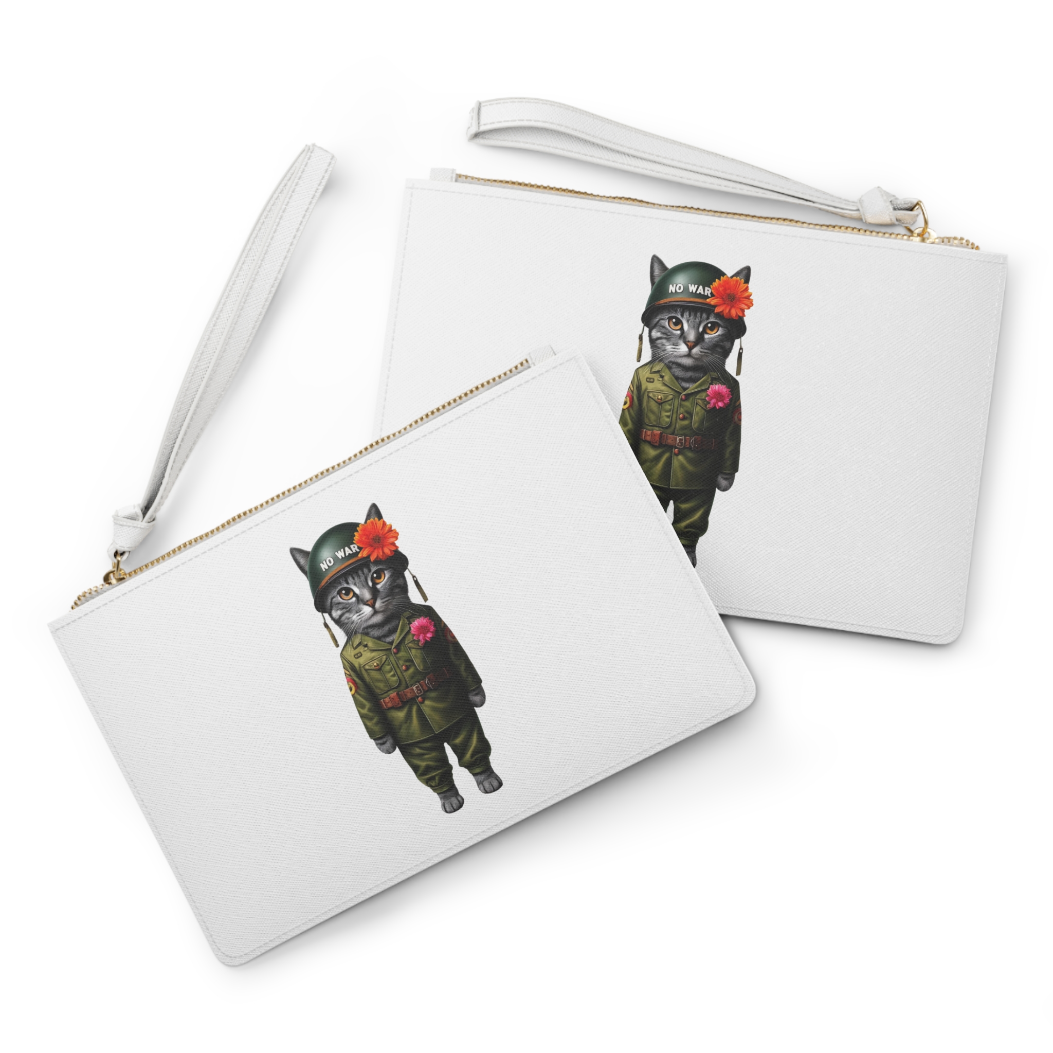 Funny clutch bag Cat purse peace & love for peace pet lovers evening bag - Image 2