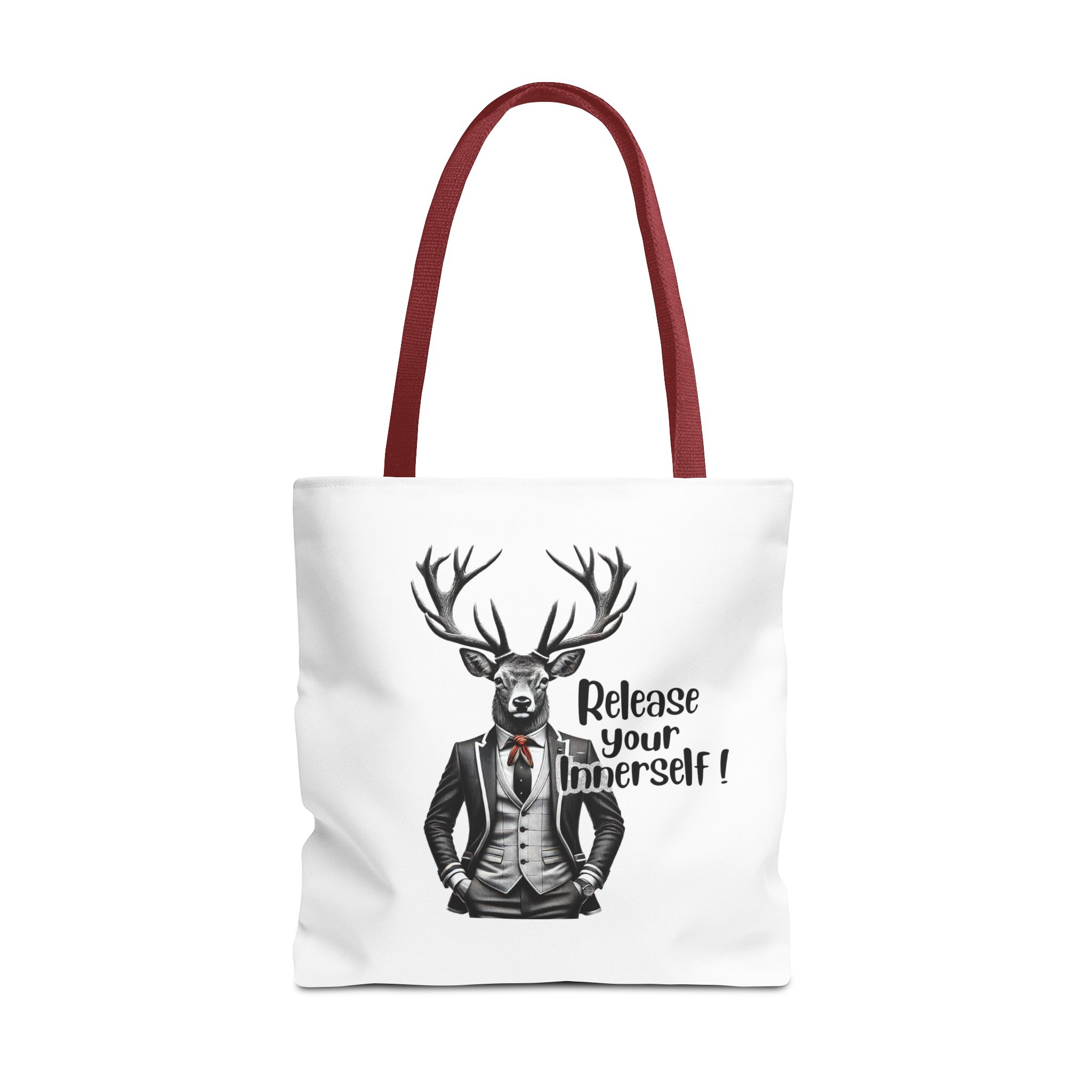 Canvas tote bag Motivational funny tote bag cool vintage bag deer design cute tote bag for self confidence shoulder bag – Image 11