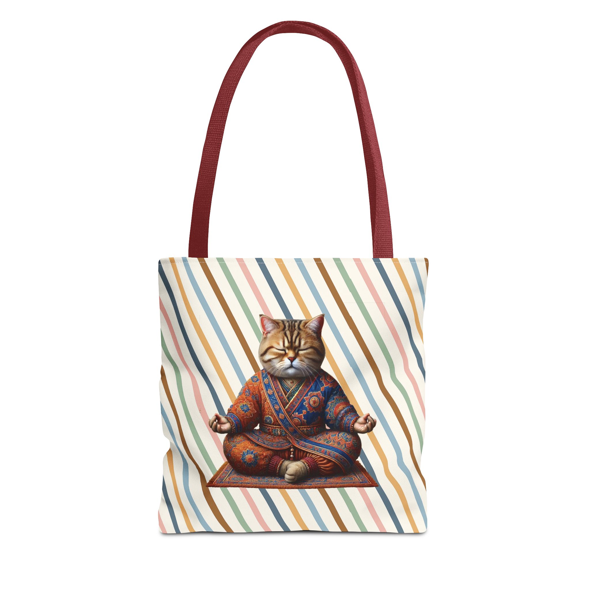 Canvas Tote bag Cat meditation handbag yoga bag vintage buddha mindfulness purse - Image 7