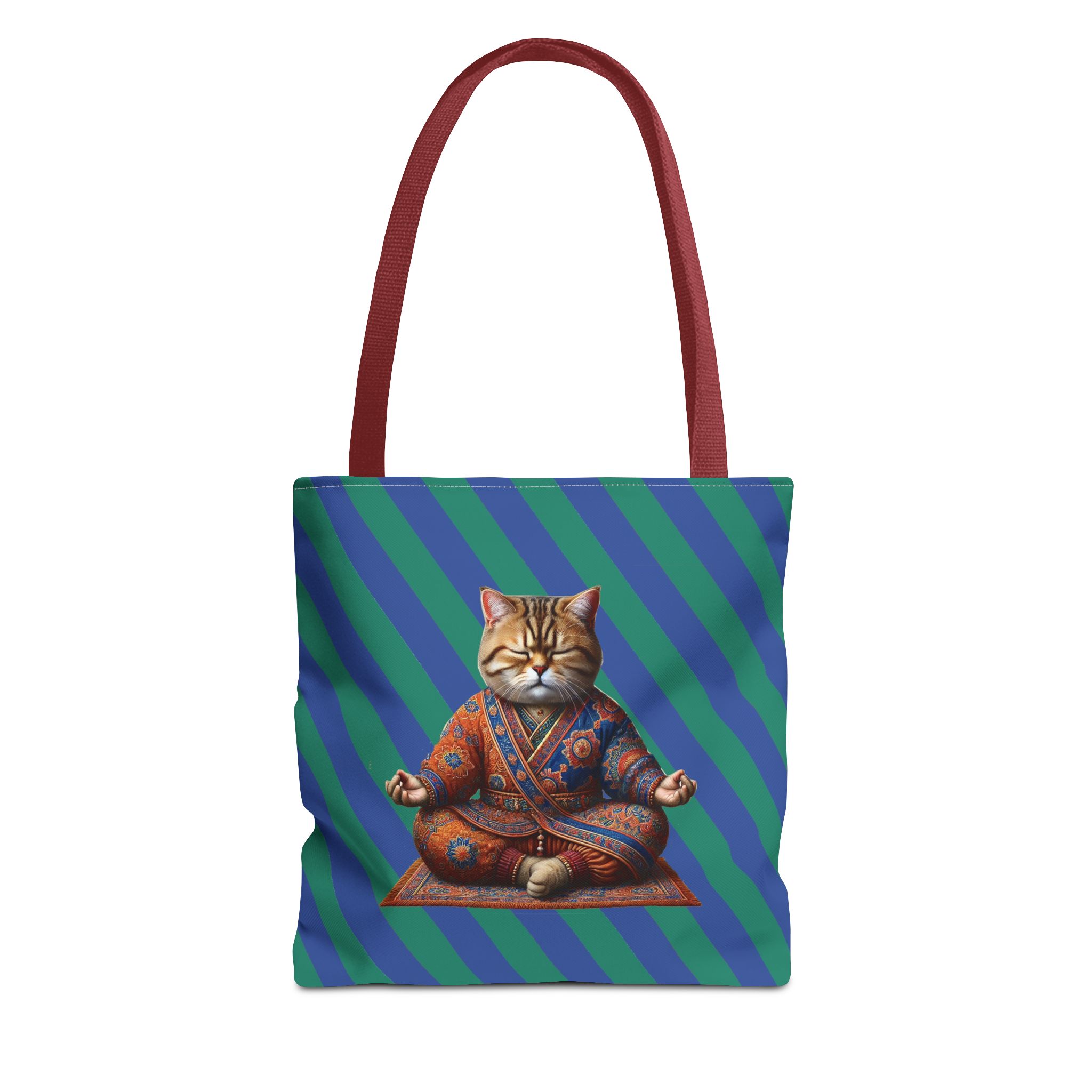 Canvas Tote bag Cat meditation handbag yoga bag vintage buddha mindfulness purse – Image 7