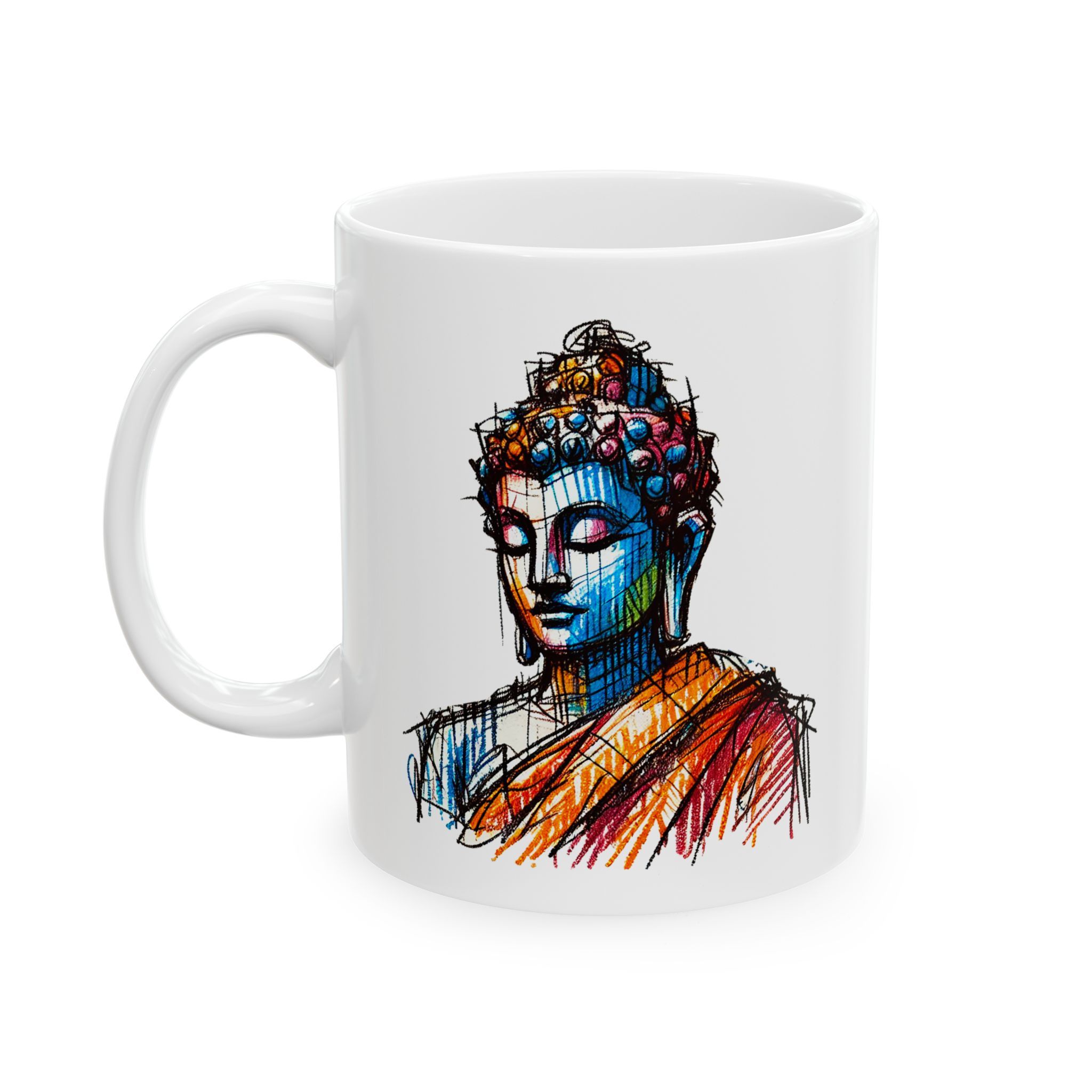 Buddha coffee Mug Yoga lover cool gift for her tea Cup buddhism meditation accessory get for her mindfulness design - Image 2