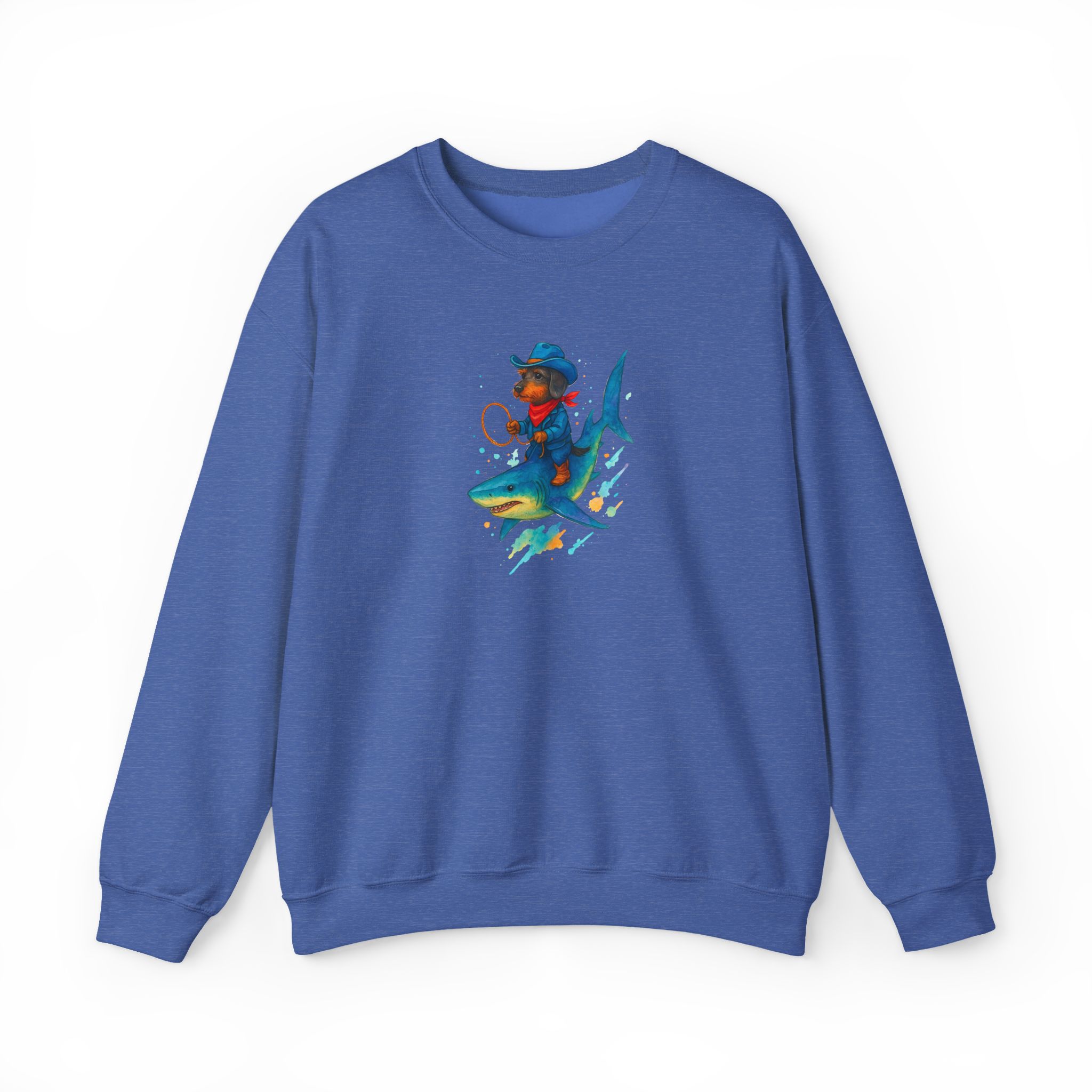 Cowboy sweatshirt – Shark sweater – Funny Dog sweatshirt cowboy print - Image 22