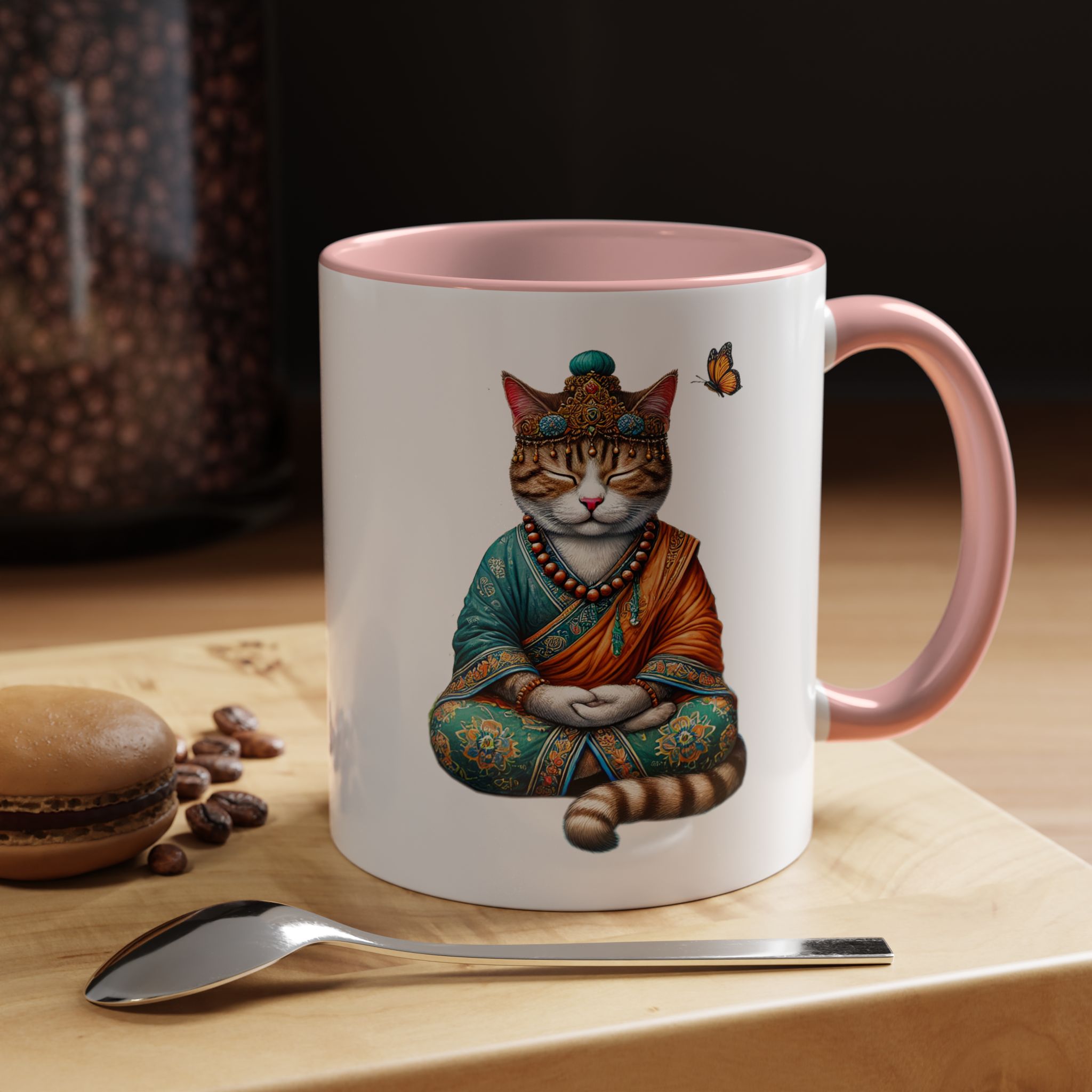 Coffee Mug meditation unique Mug cat lover tea cup yoga gift for her mindfulness accessory pet design – Image 15