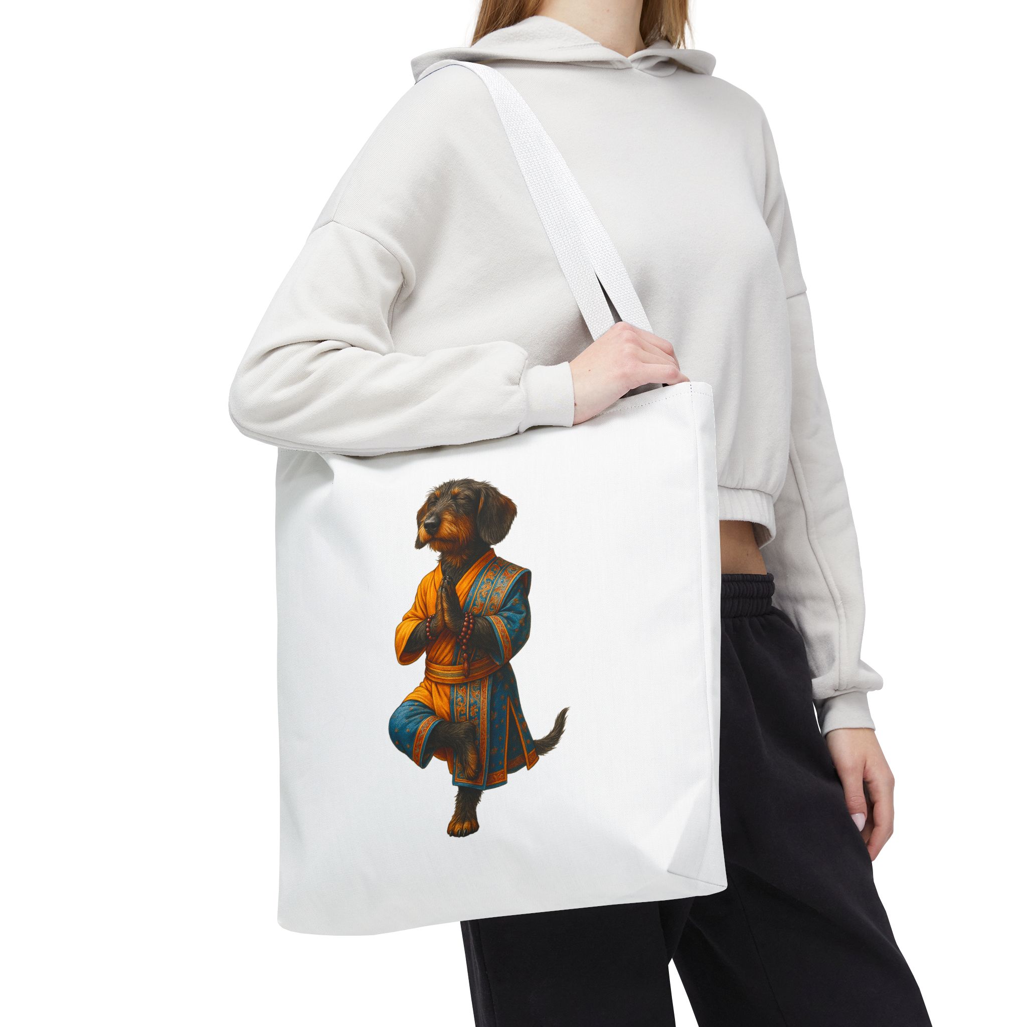 Funny canvas tote bag yoga cute tote bag dog yoga gift mindfulness shoulder bag puppy purse pet lover handbag - Imagen 18