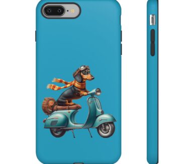 Dachshund Riding a Scooter Phone Case