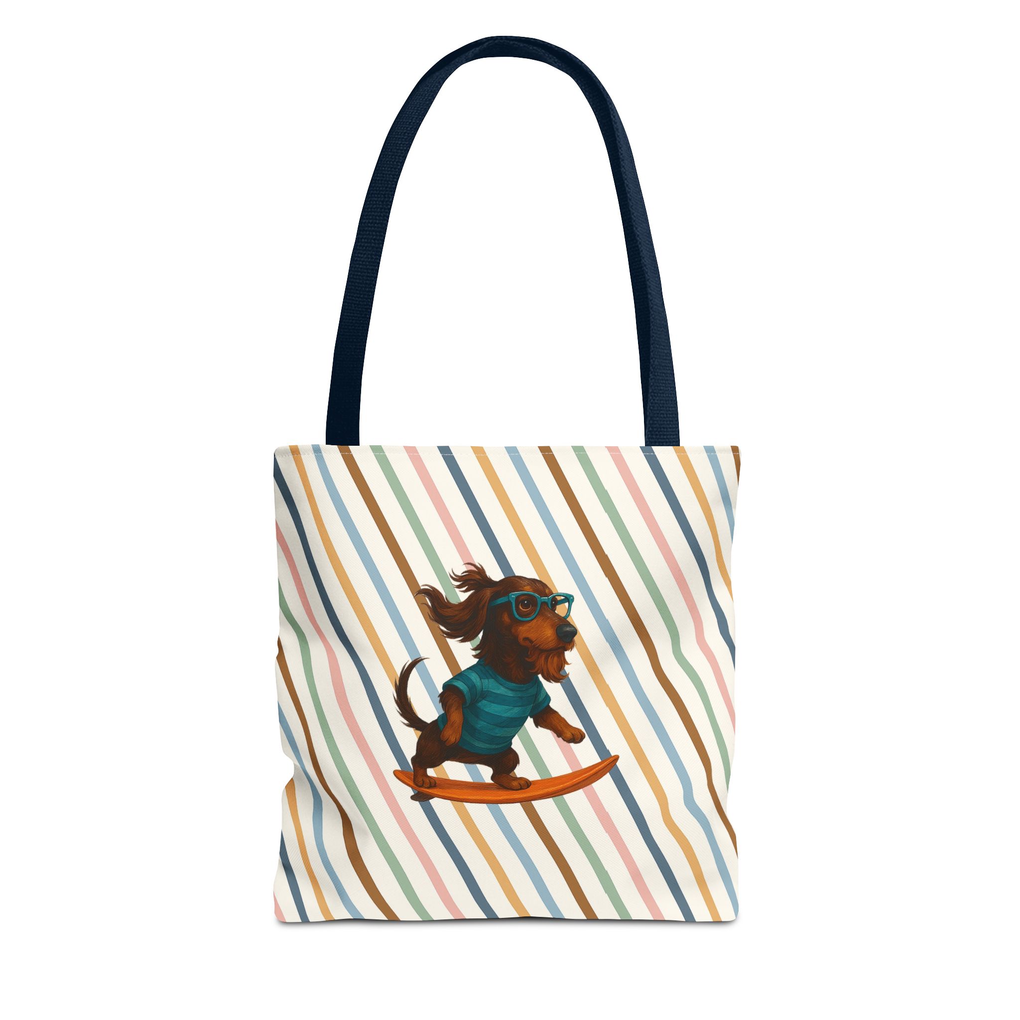 Cool canvas tote bag Dog Surfer tote bag dachshund lover gift shoulder bag surf handbag – Image 25