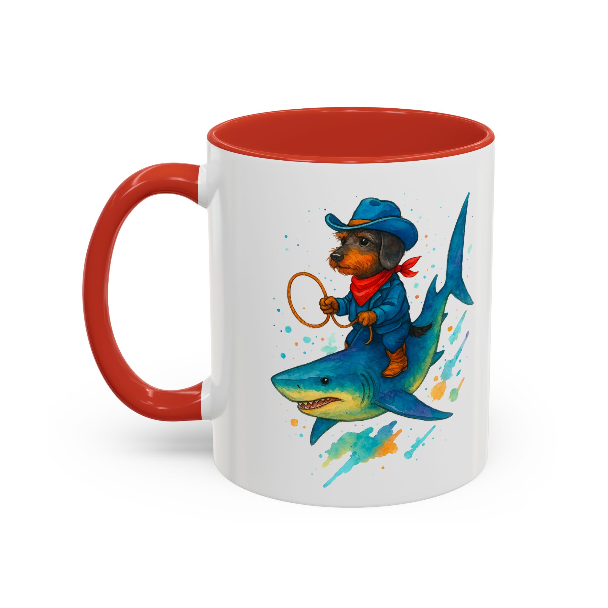 Funny Mug coffee lover Cowboy gift for him tea cup unique riding a shark mug office accessory shark design cowboy - Image 18